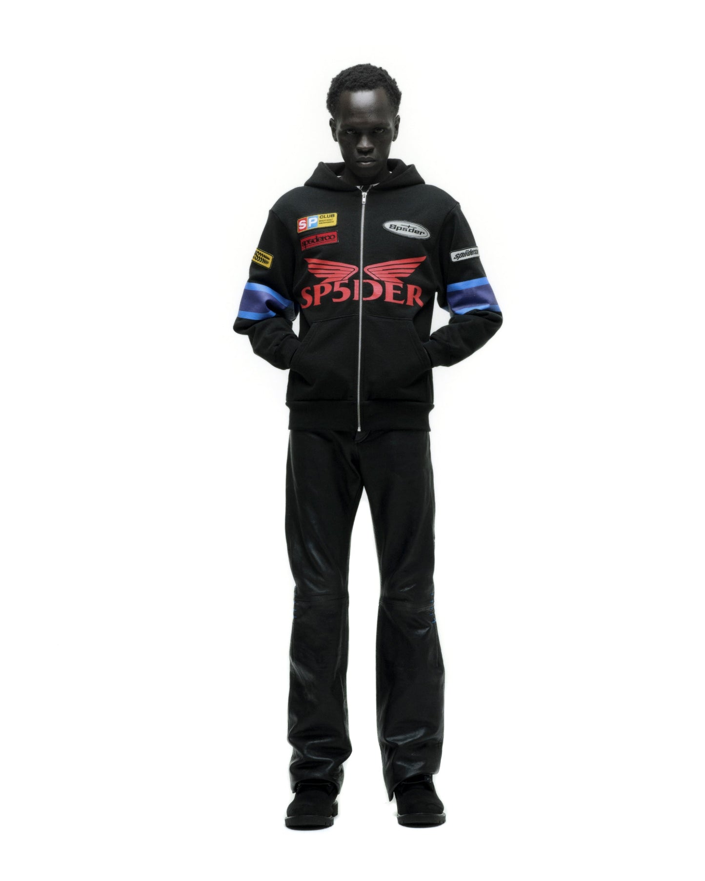 SP5DER GT Full-Zip Hoodie – Black - Detail View 6