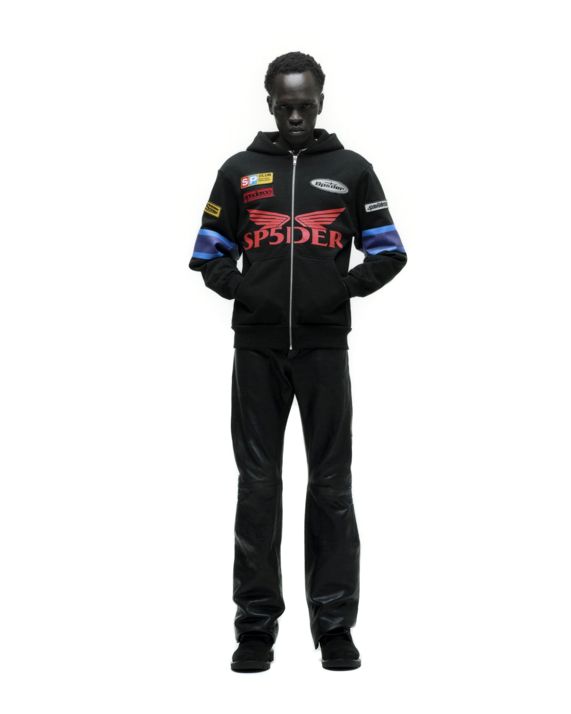 SP5DER GT Full-Zip Hoodie – Black - Detail View 6