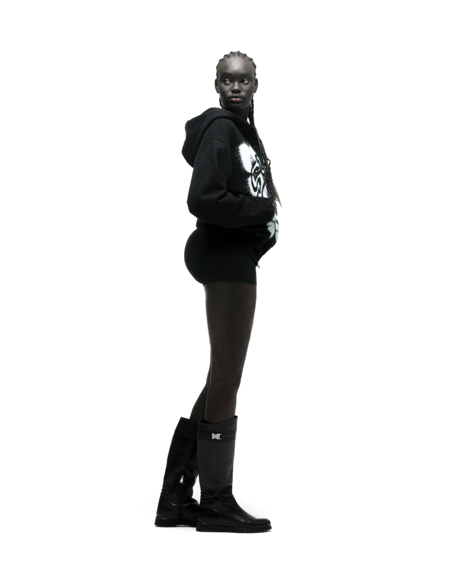 SP5DER 555 Full-Zip Hoodie – Black - Detail View 7