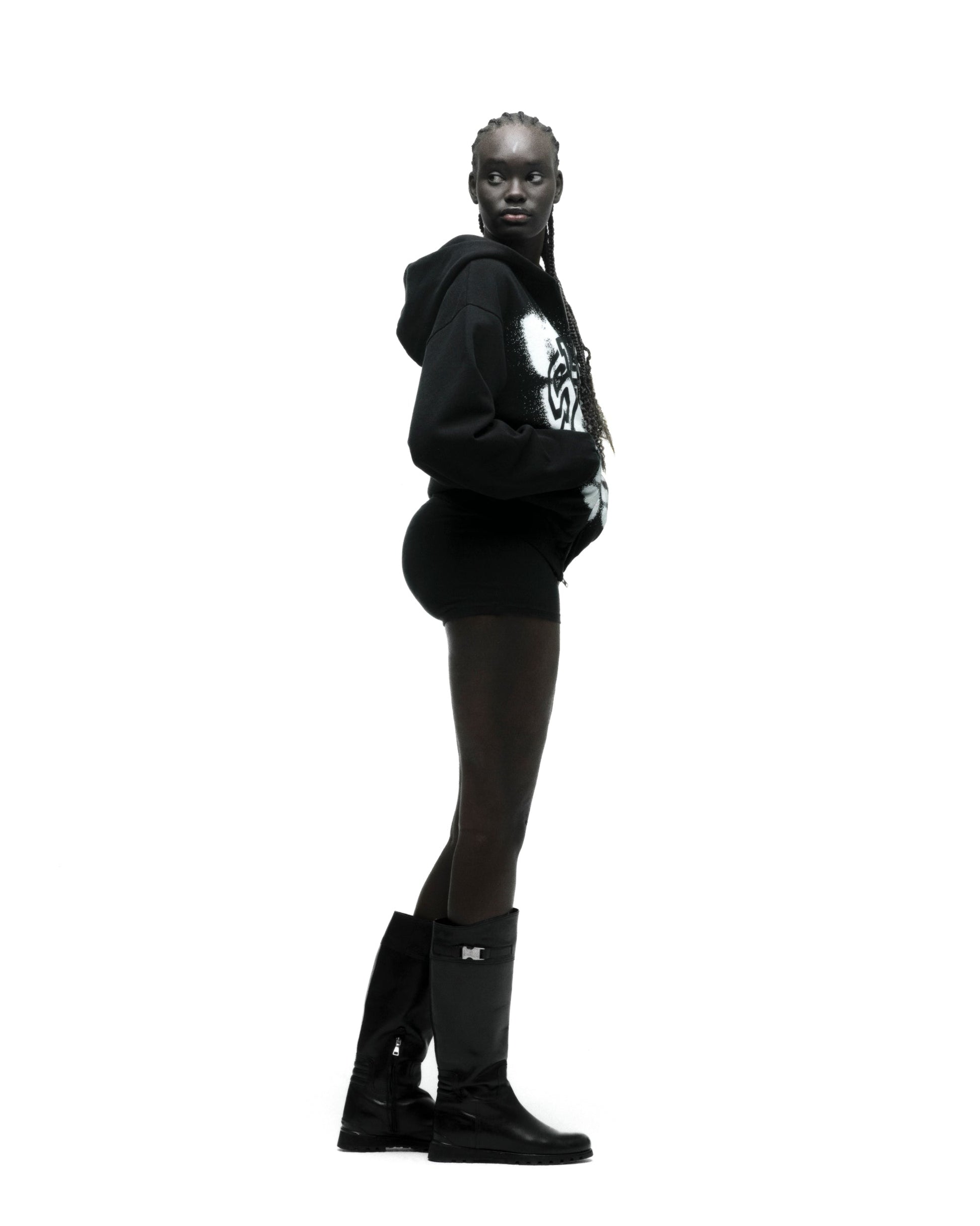 SP5DER 555 Full-Zip Hoodie – Black - Detail View 7