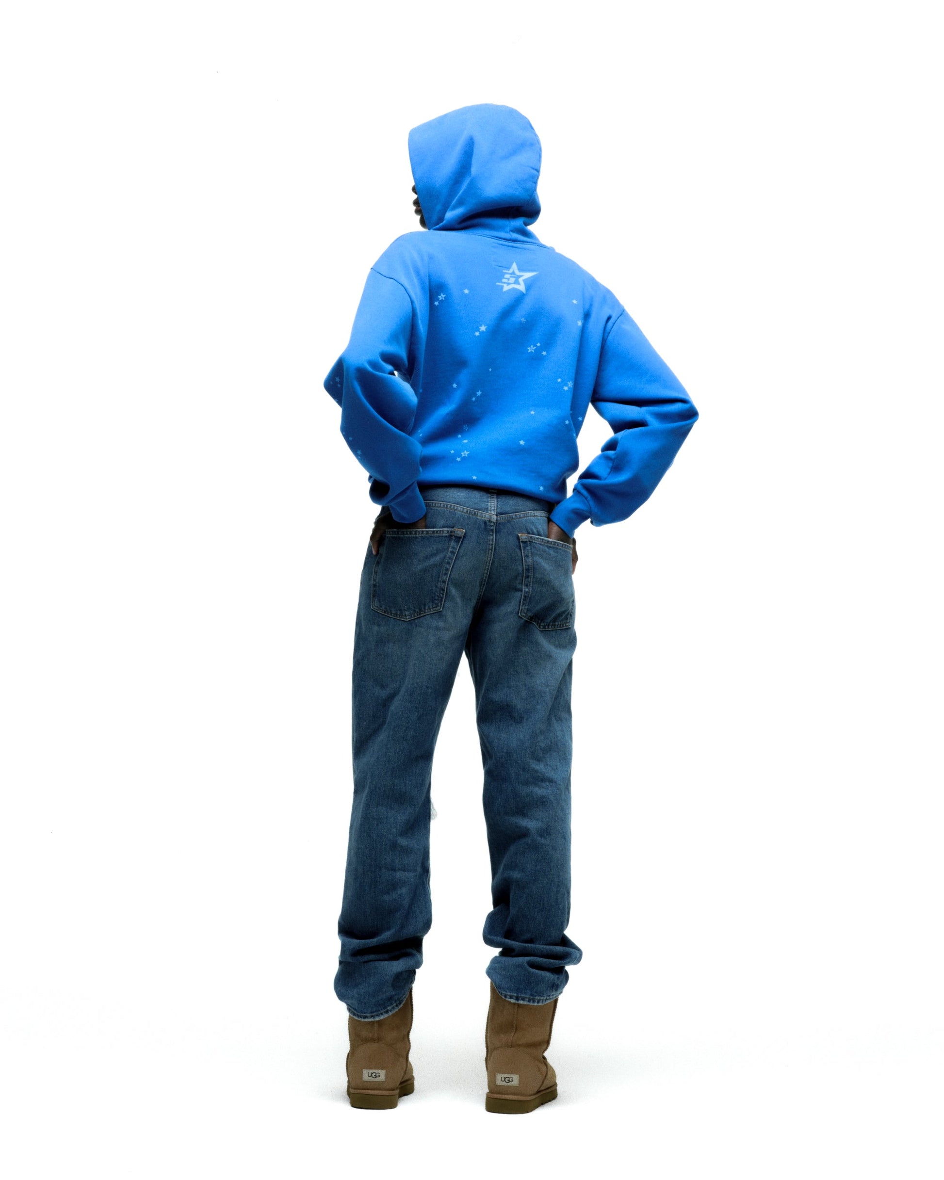 SP5DER Star Girl Hoodie - Blue - Detail View 10