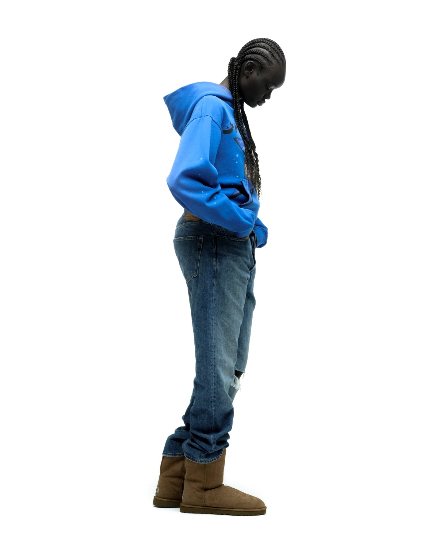 SP5DER Star Girl Hoodie - Blue - Detail View 9