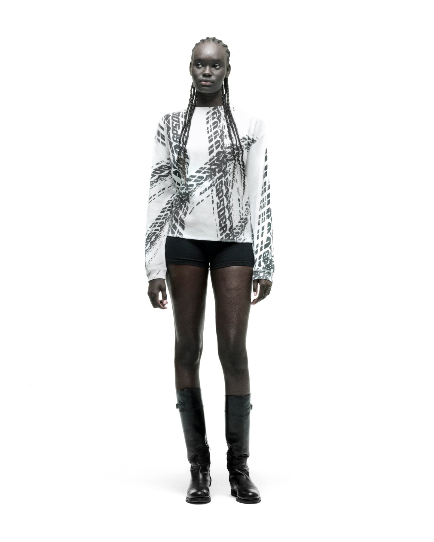 SP5DER Burnout Thermal Top in White