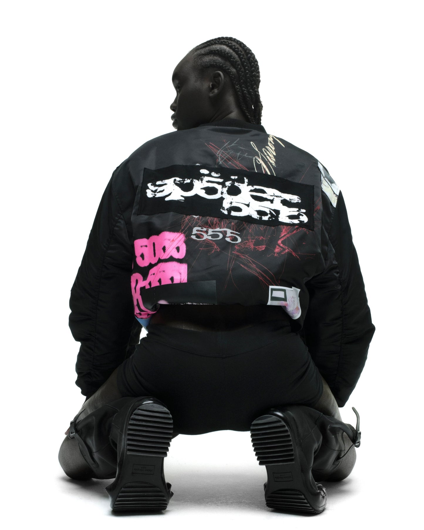 SP5DER Vet Bomber Jacket in Black