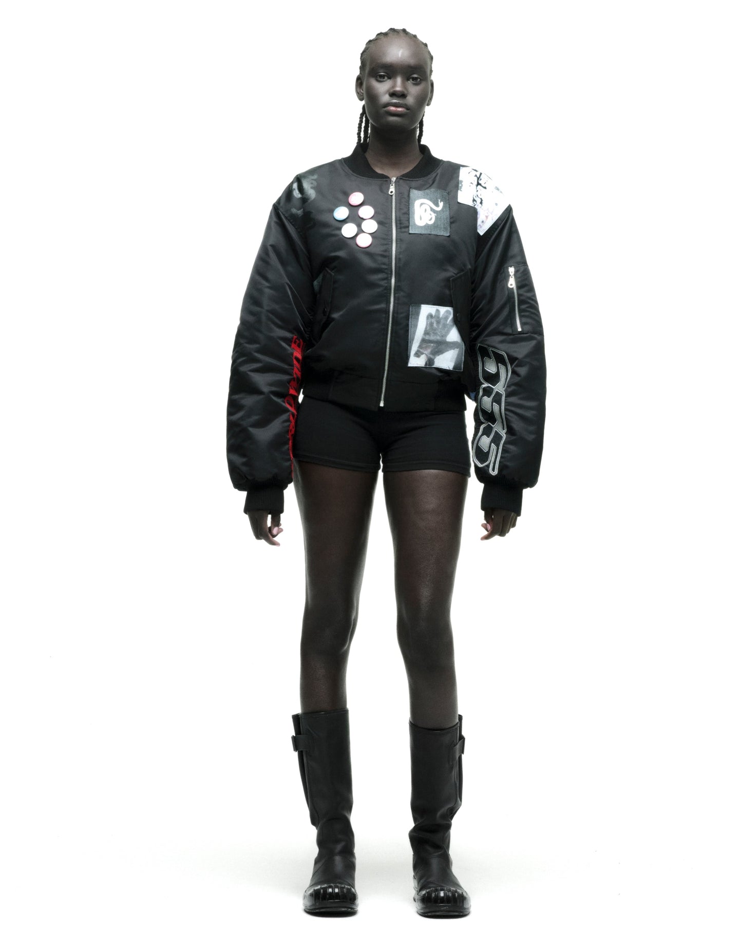 SP5DER Vet Bomber Jacket in Black