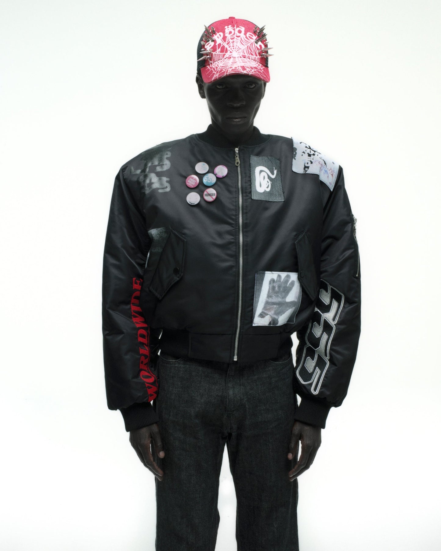 SP5DER Vet Bomber Jacket in Black