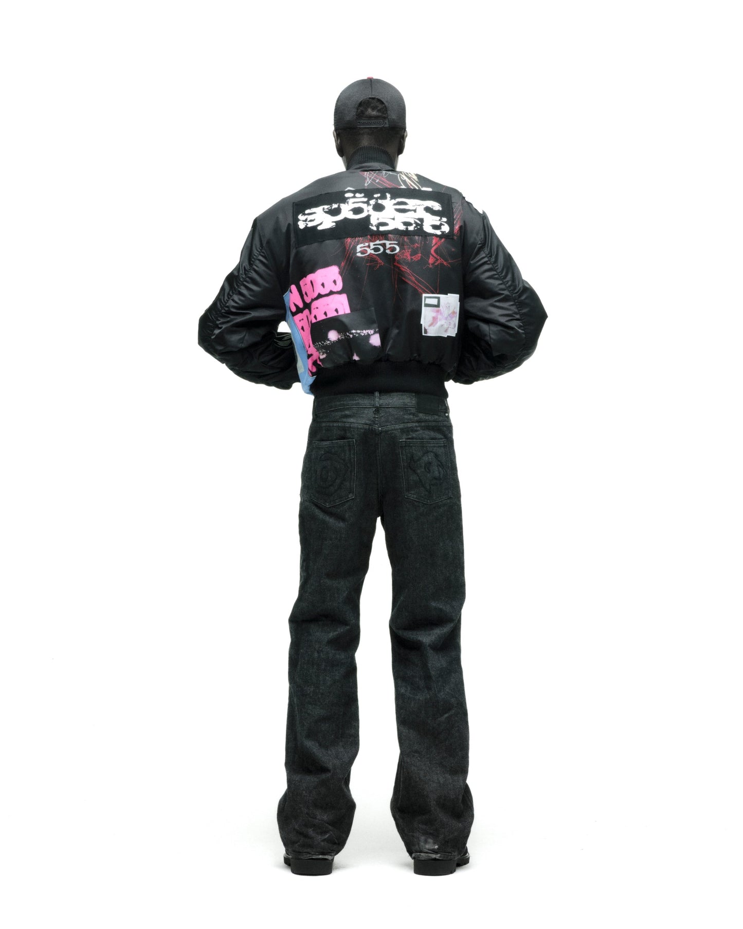 SP5DER Vet Bomber Jacket in Black