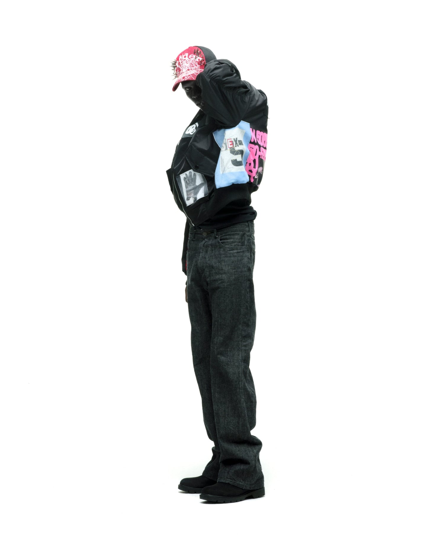 SP5DER Vet Bomber Jacket in Black