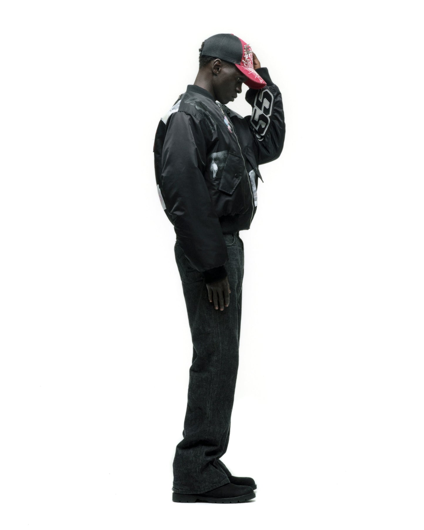 SP5DER Vet Bomber Jacket in Black