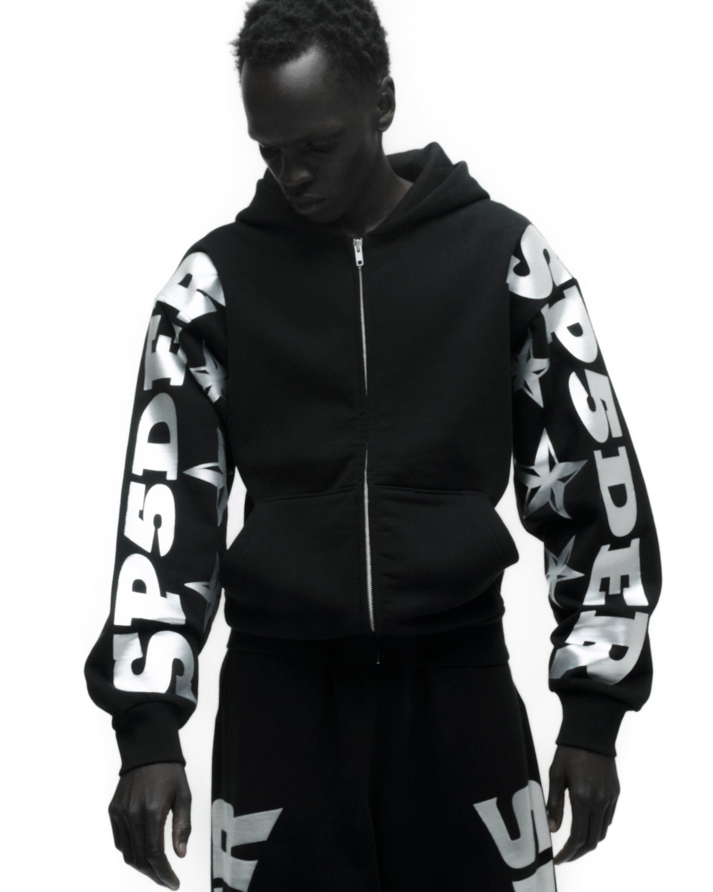 SP5DER MX555 Full-Zip Hoodie – Black - Detail View 10