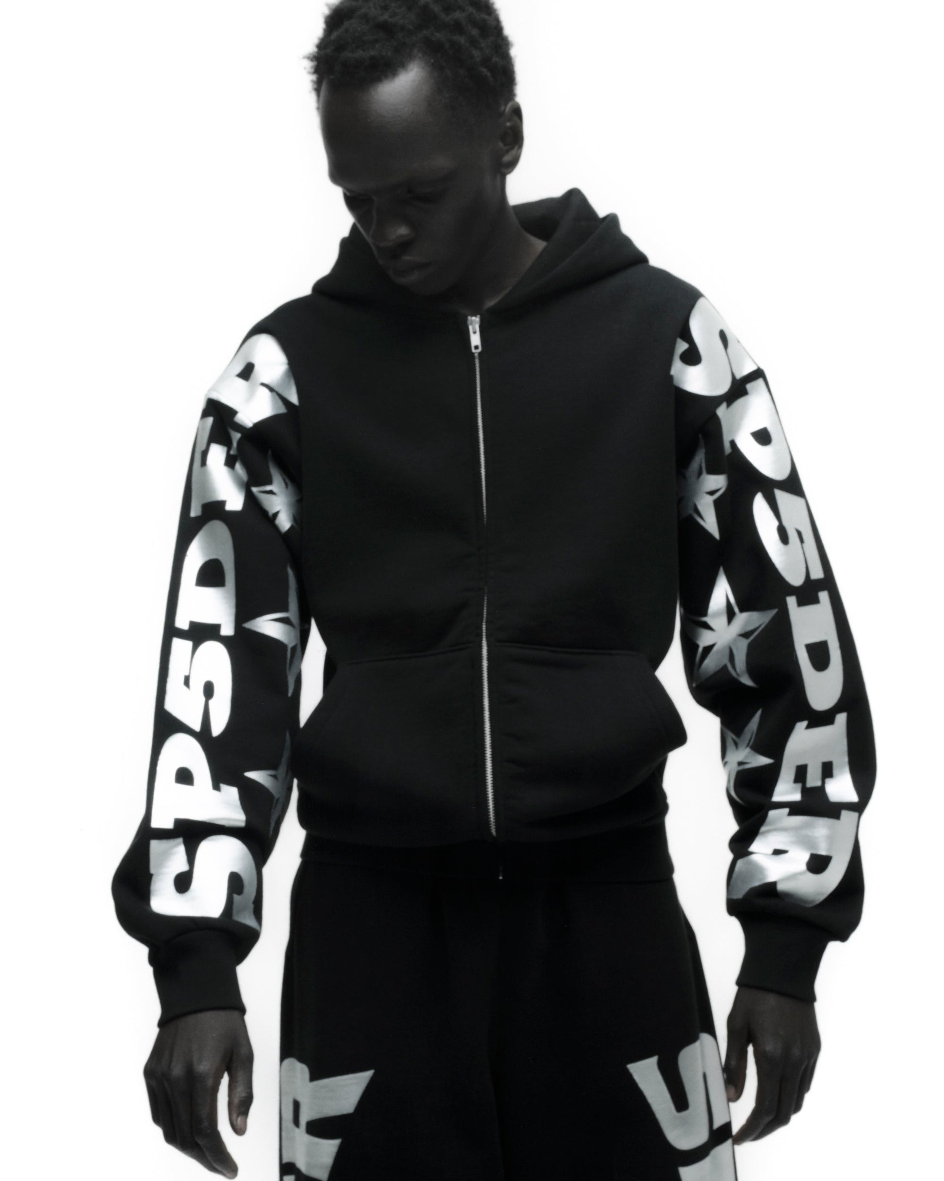 SP5DER MX555 Full-Zip Hoodie – Black - Detail View 10