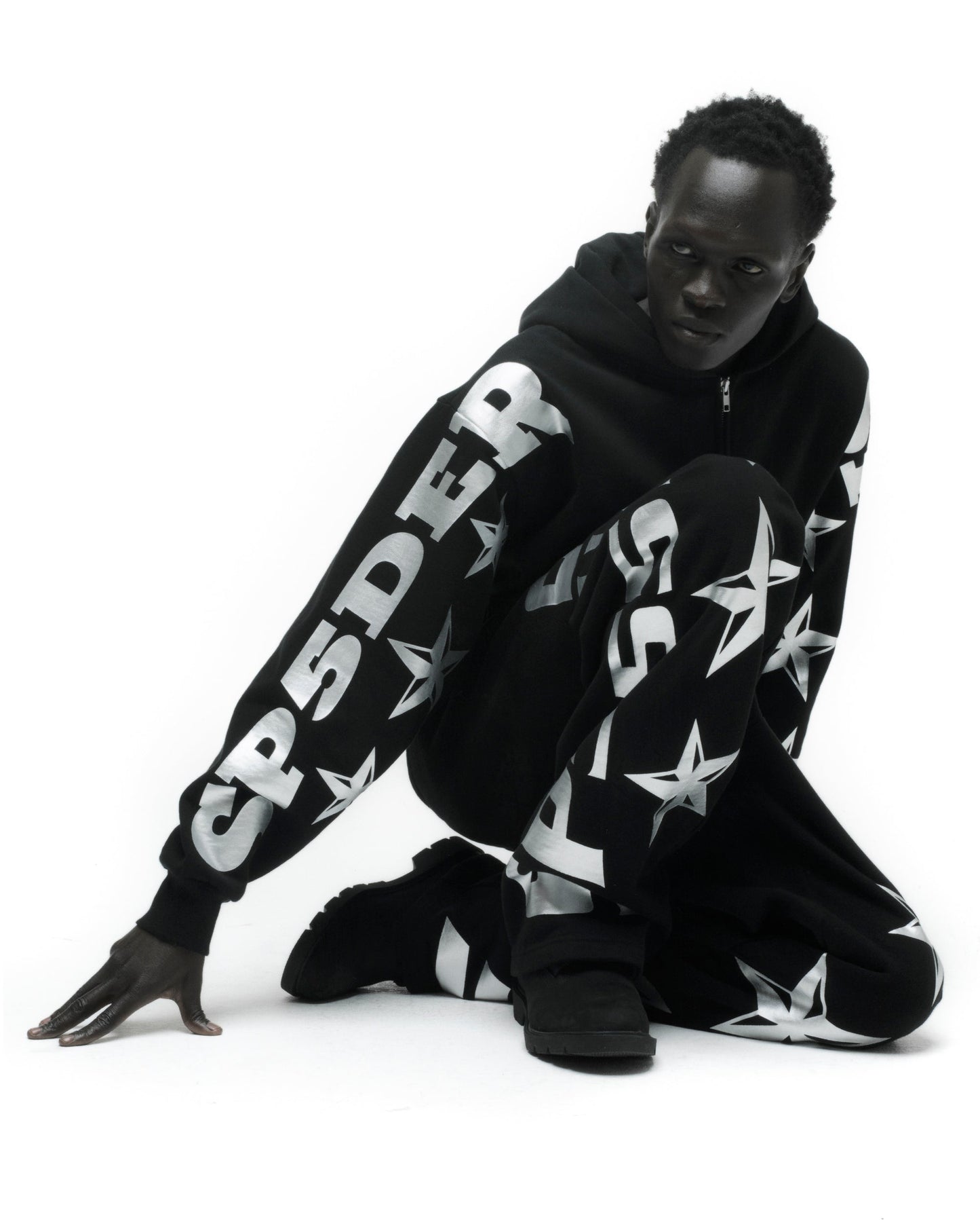 SP5DER MX555 Full-Zip Hoodie – Black - Detail View 11