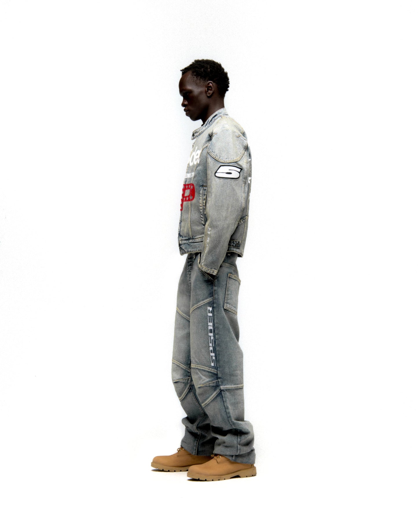 SP5DER Motorsport Denim Jacket in Indigo