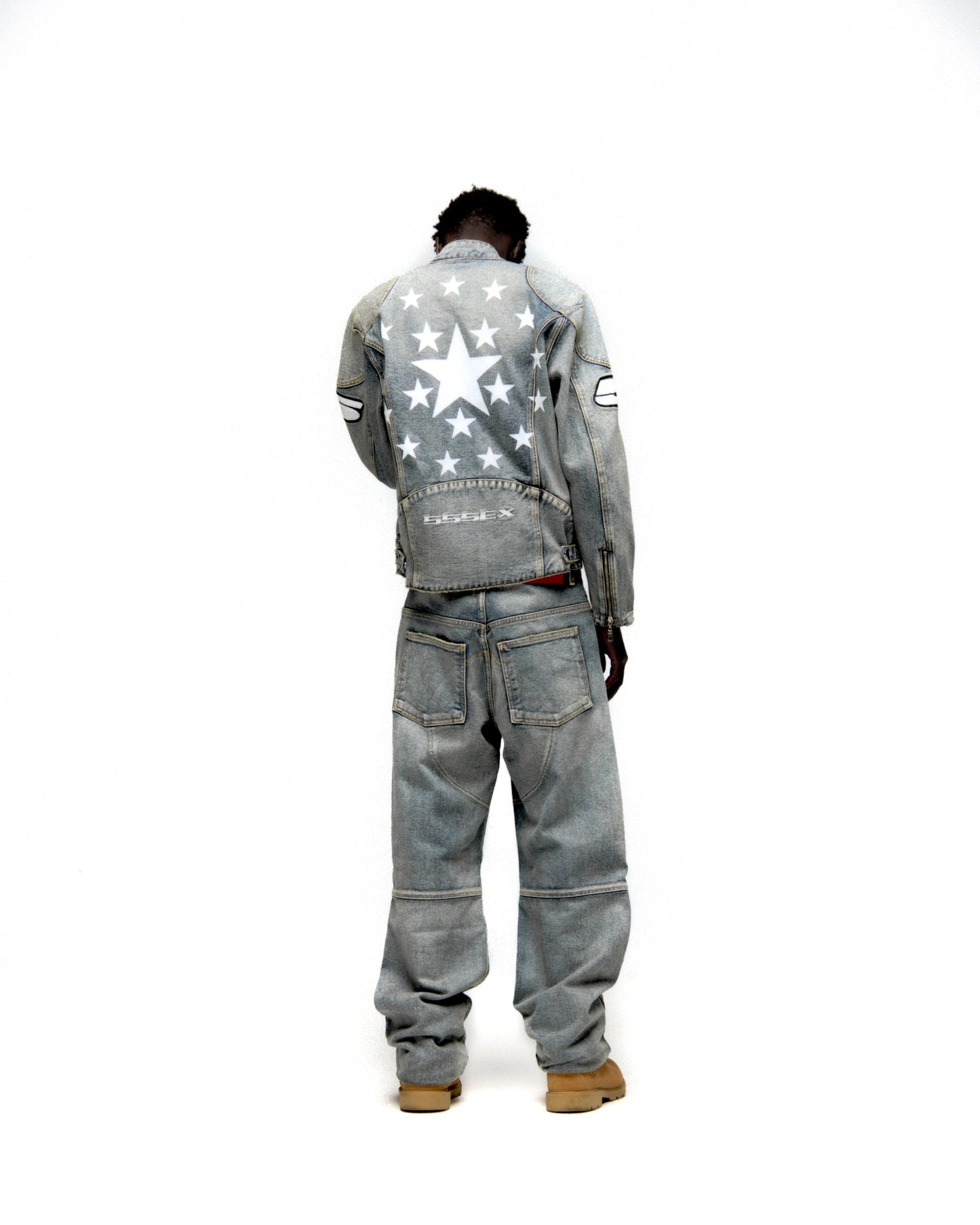 SP5DER Motorsport Denim Jacket in Indigo