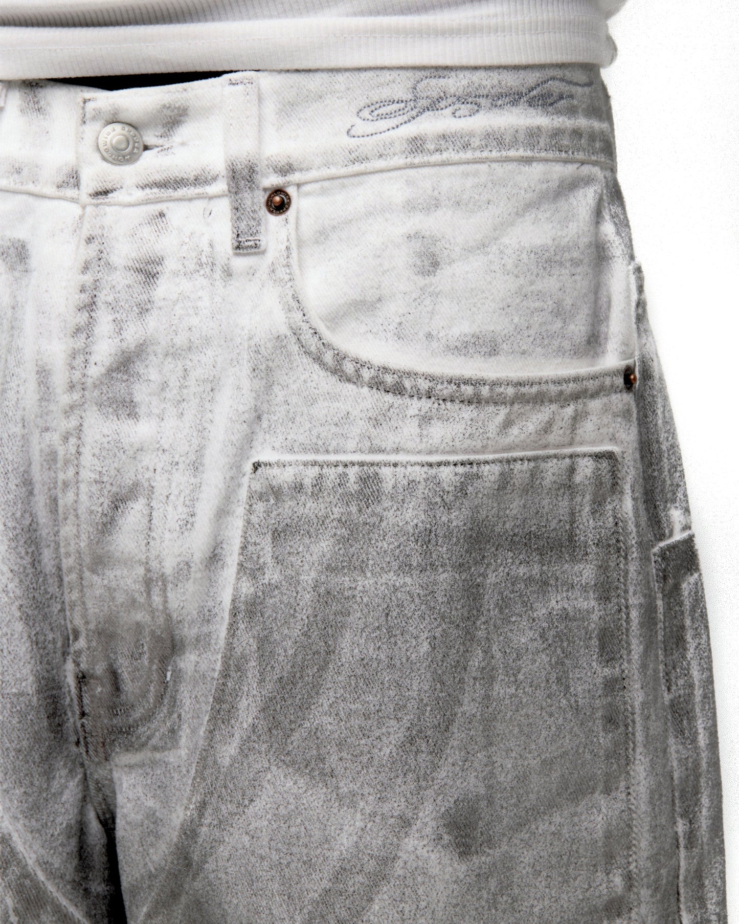 SP5DER Platinum Denim Pant in Gunmetal