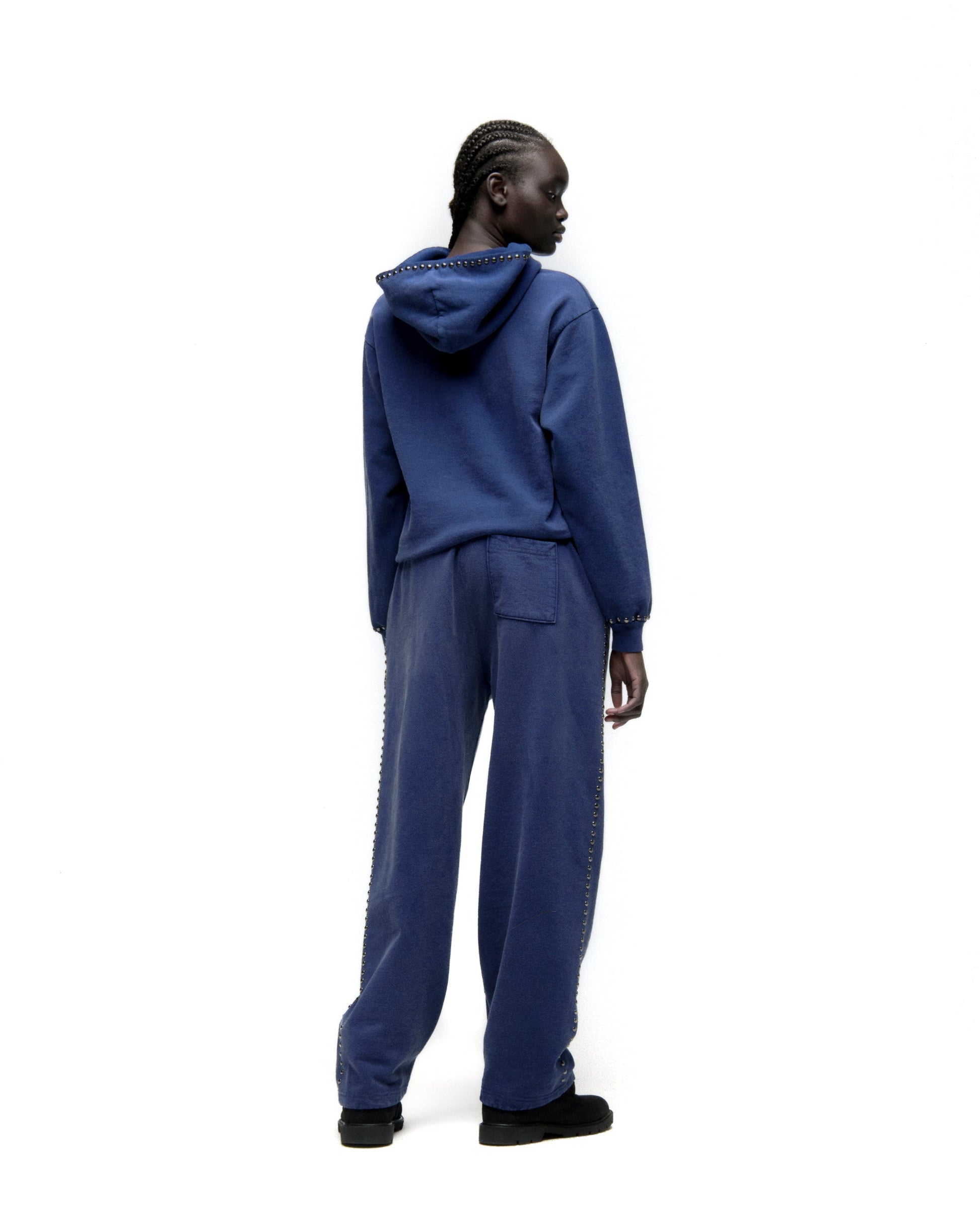 SP5DER Punk V3 Studded Hoodie - Blue - Detail View 10