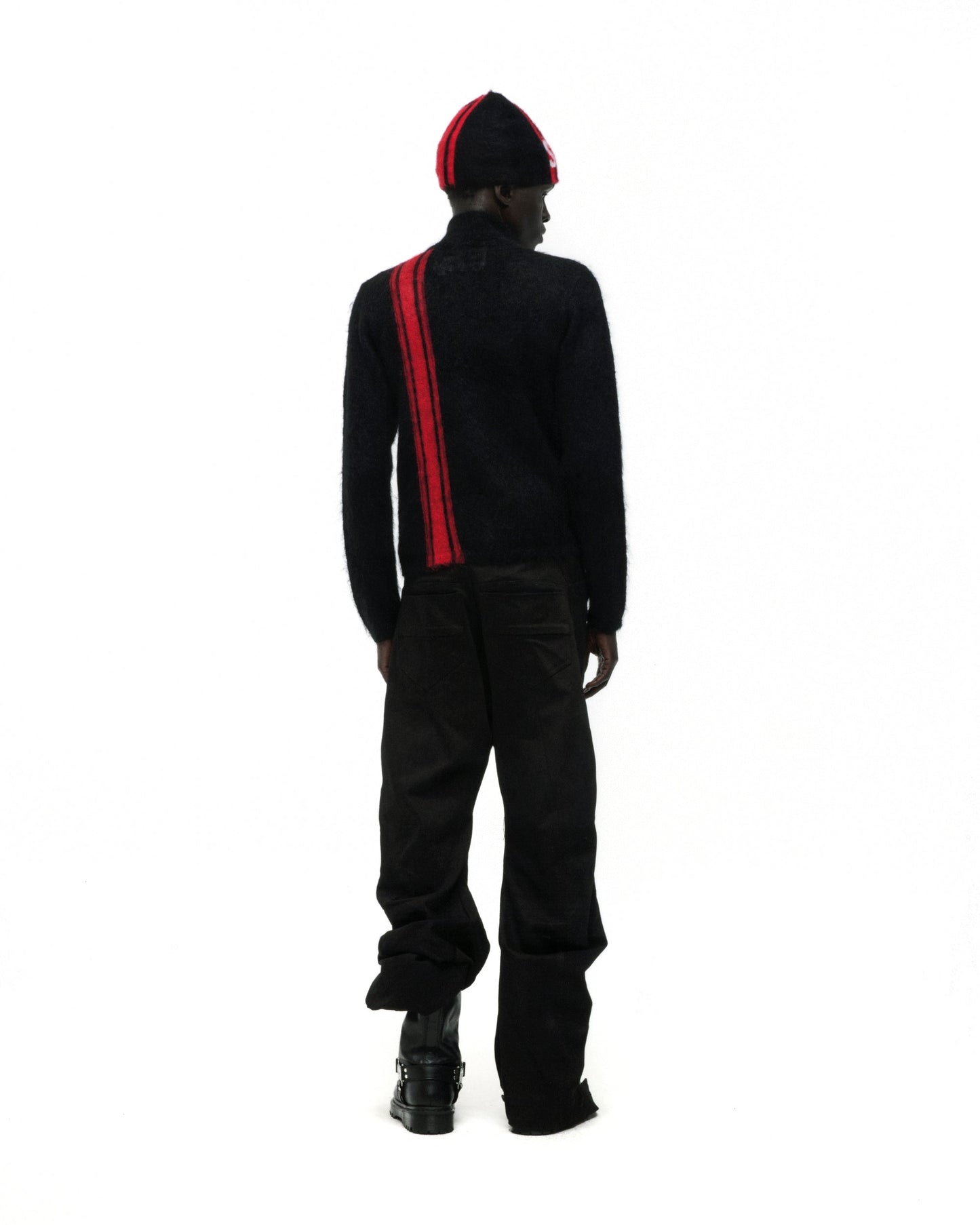 SP5DER Rally Knit Zip Sweater in Black
