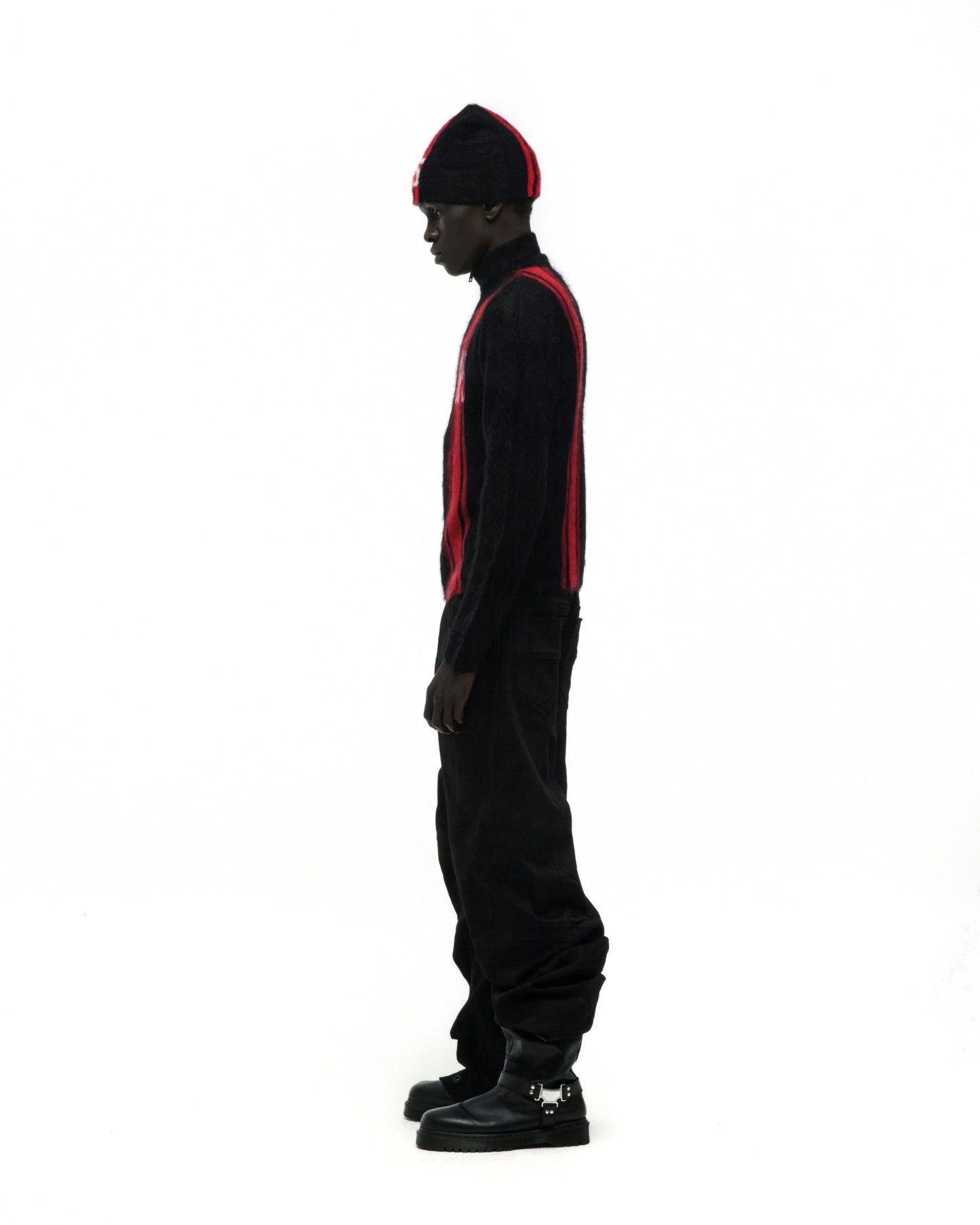 SP5DER Rally Knit Zip Sweater in Black