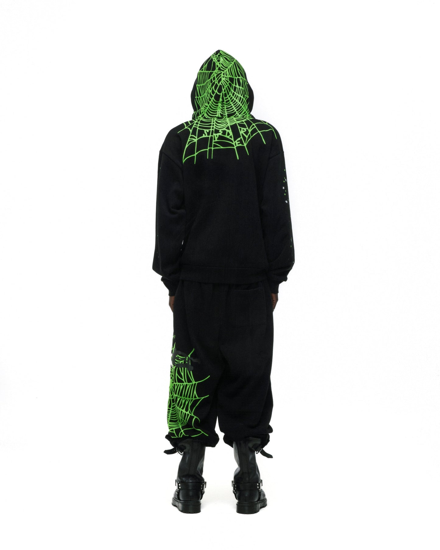 SP5DER Heavy Web Hoodie – Black - Detail View 12
