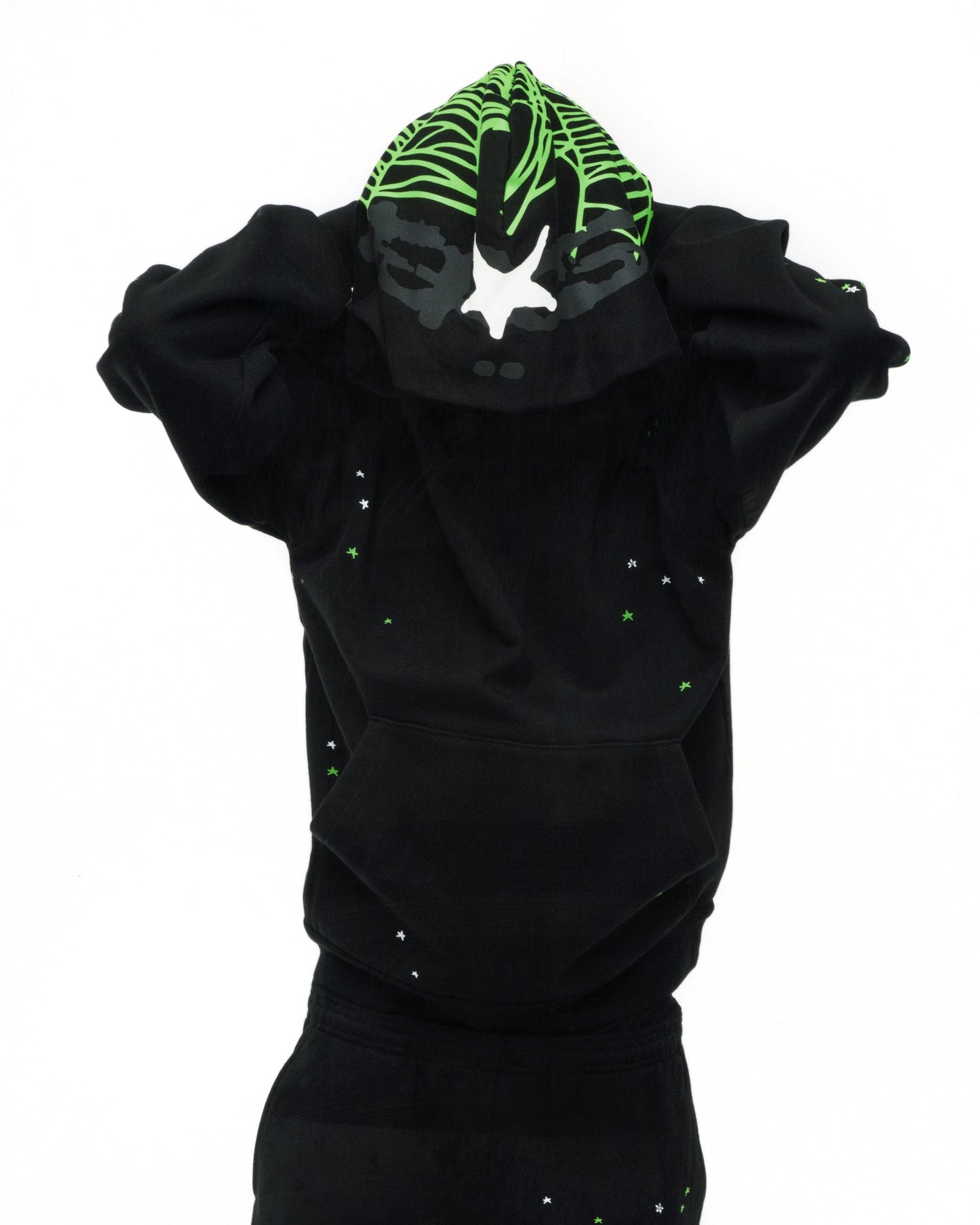 SP5DER Heavy Web Hoodie – Black - Detail View 17