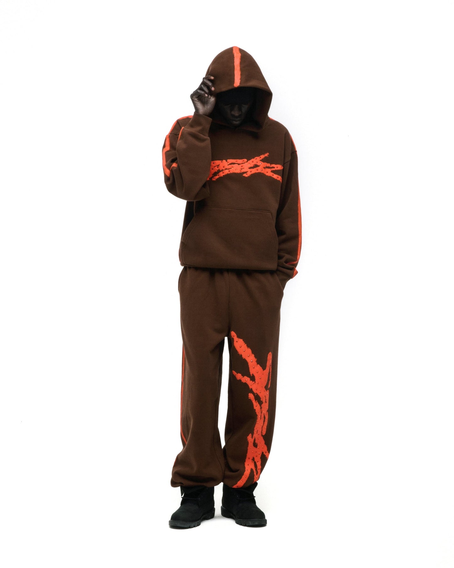 SP5DER Screaming Eagle Hoodie - Brown - Detail View 5