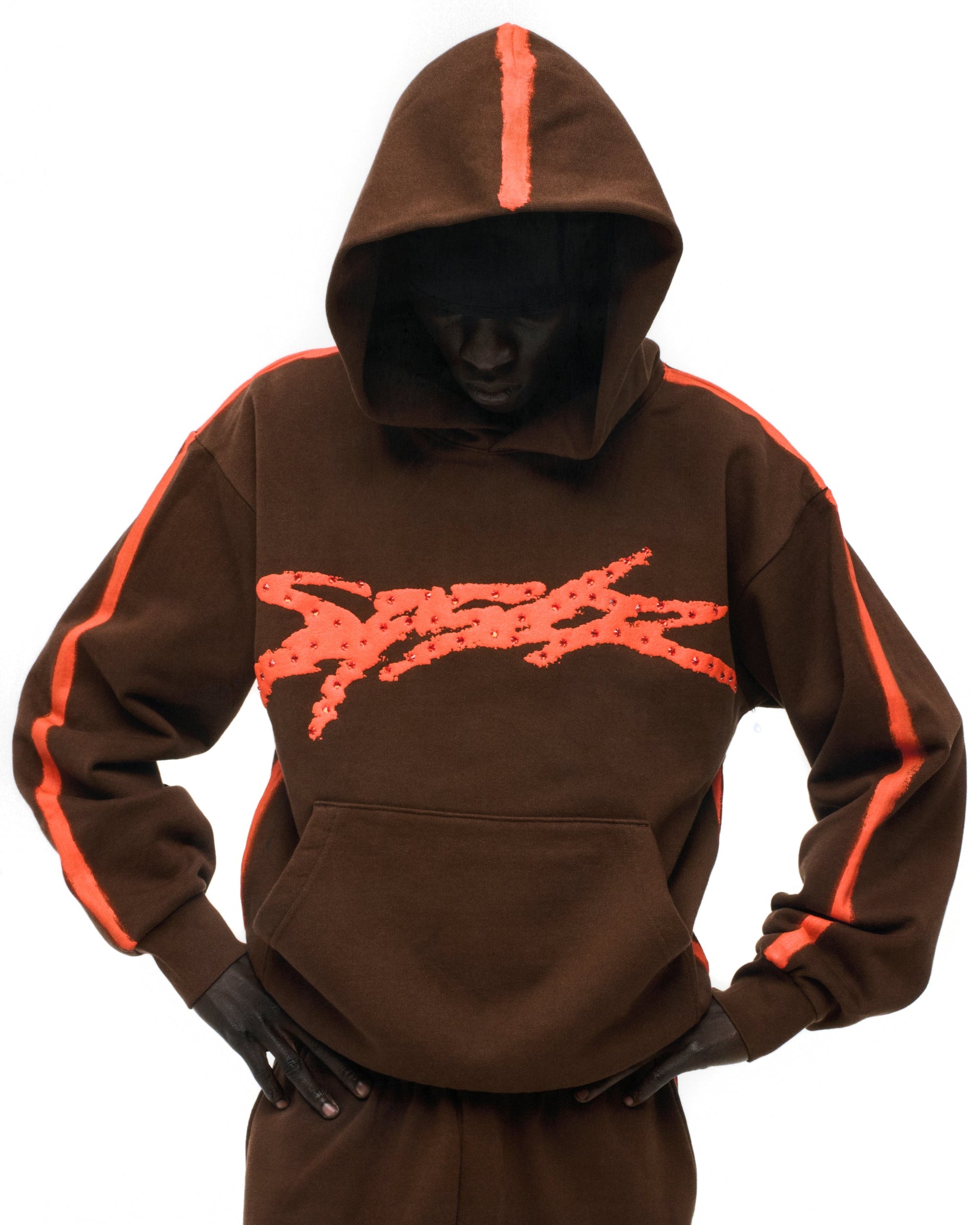 SP5DER Screaming Eagle Hoodie - Brown - Detail View 11