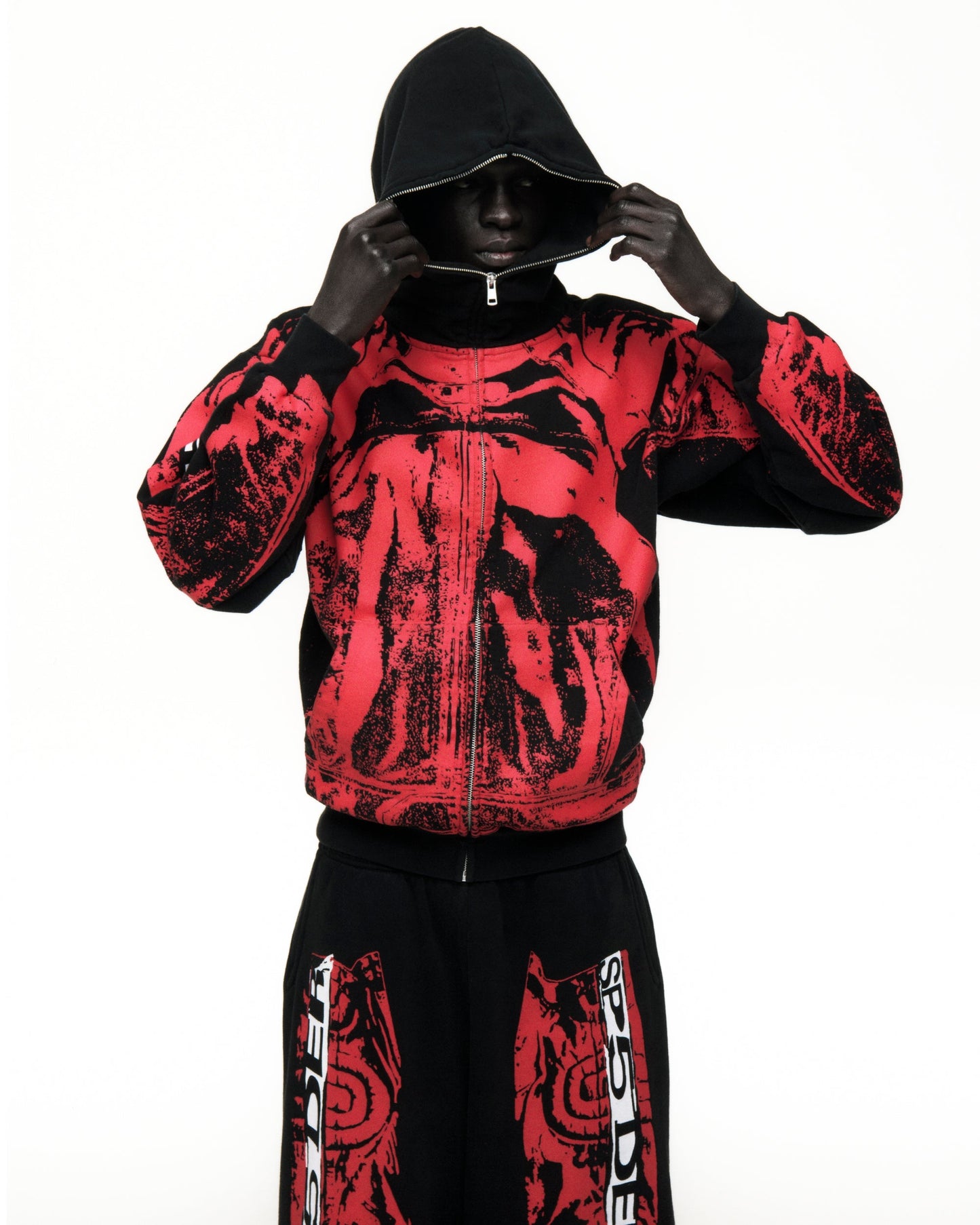 SP5DER JP5 Moto Full-Zip Hoodie – Black - Detail View 14