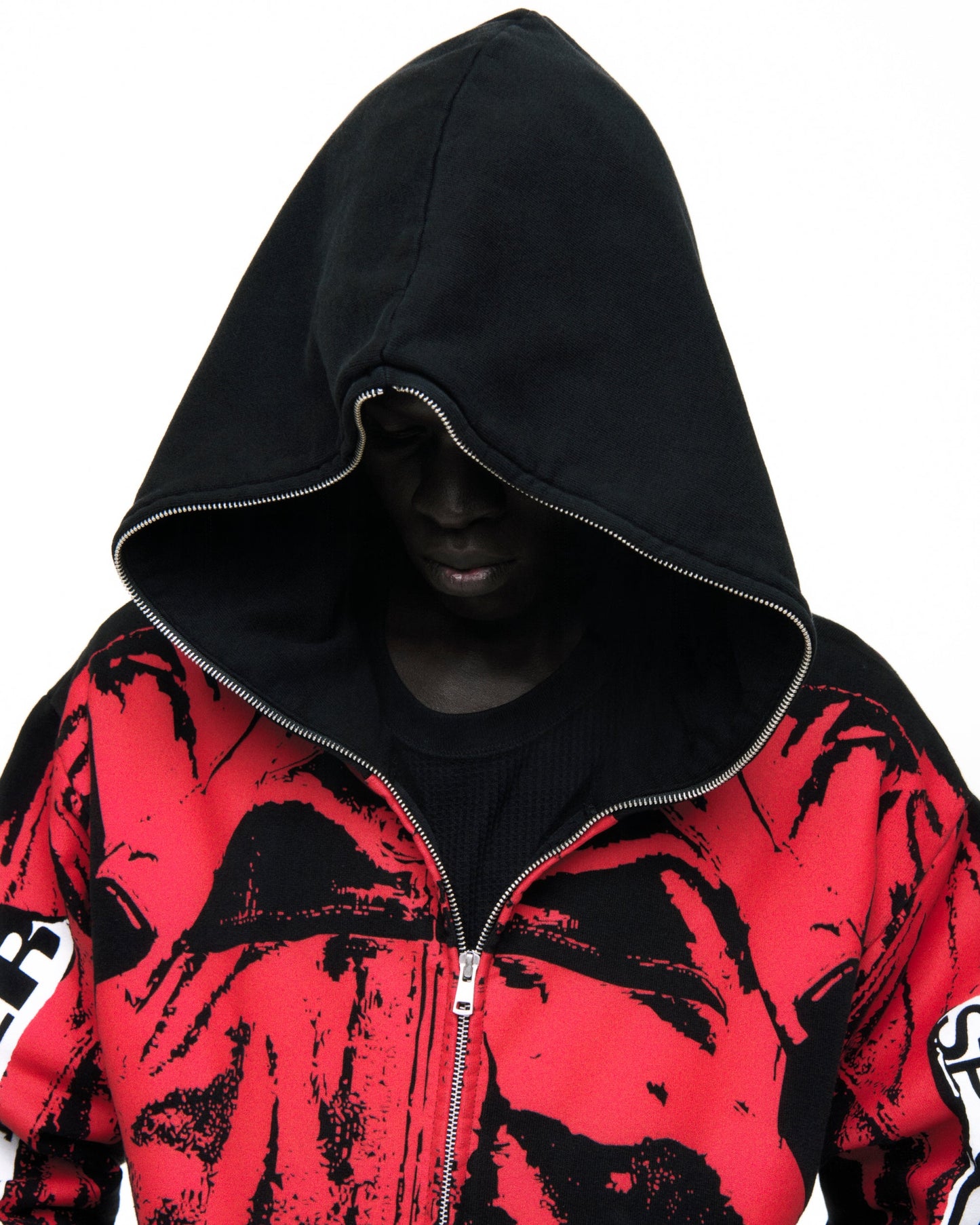 SP5DER JP5 Moto Full-Zip Hoodie – Black - Detail View 18