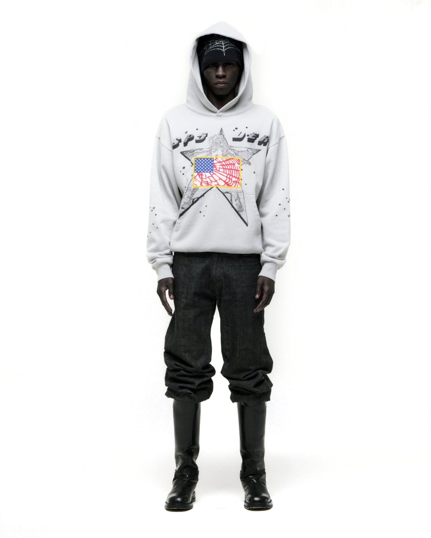 SP5DER Star Girl Hoodie - Sport Grey - Detail View 6