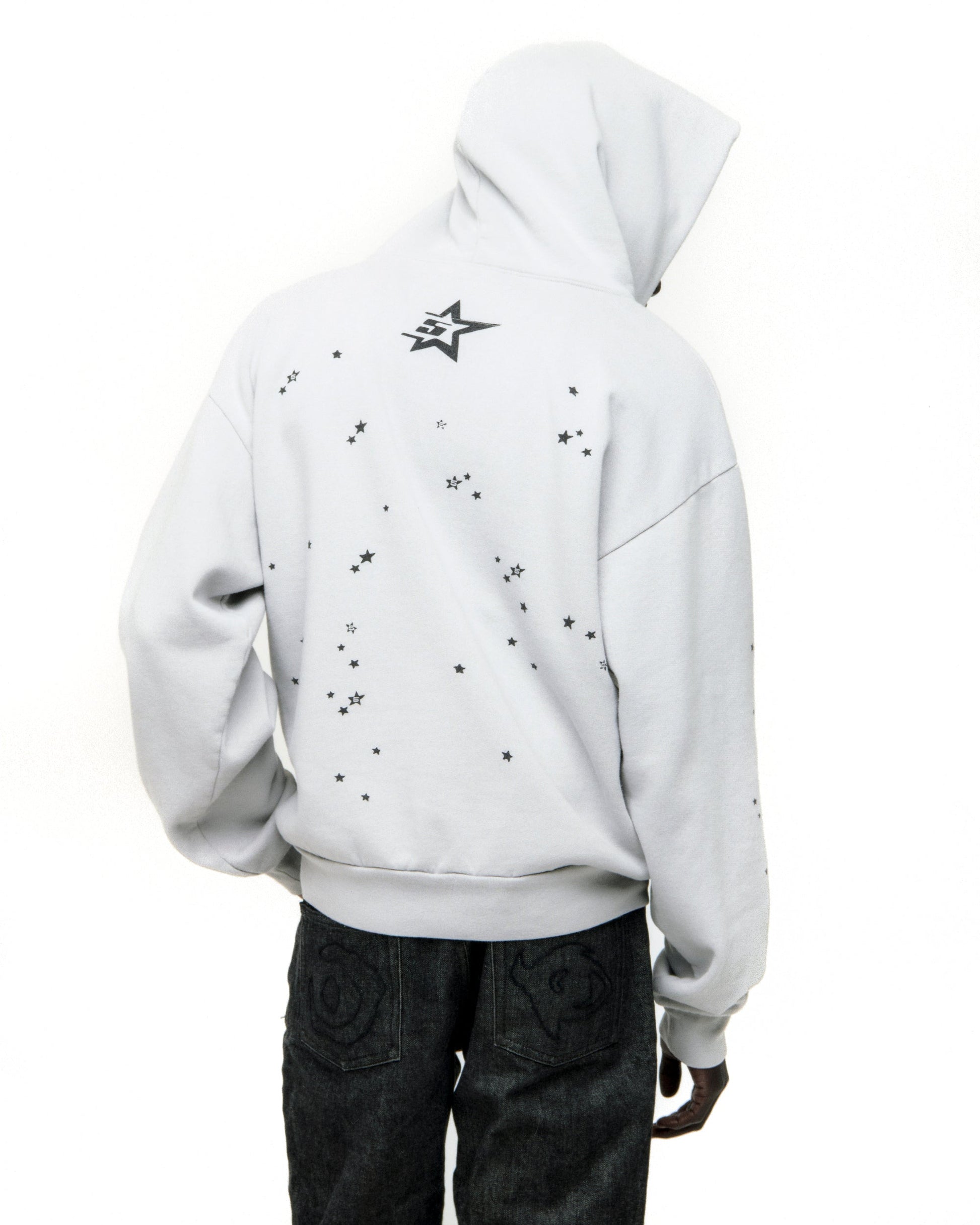 SP5DER Star Girl Hoodie - Sport Grey - Detail View 14