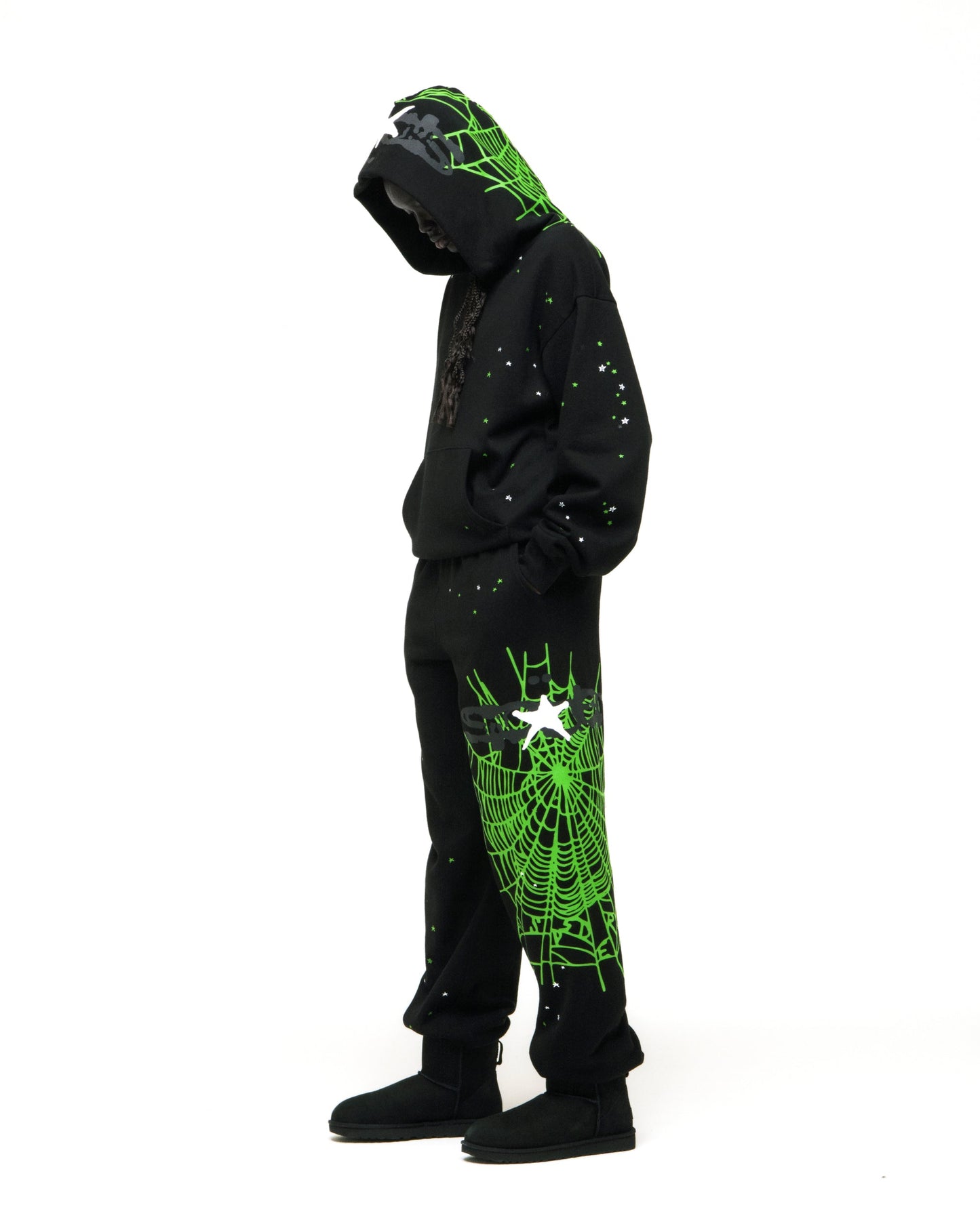 SP5DER Heavy Web Hoodie – Black - Detail View 11