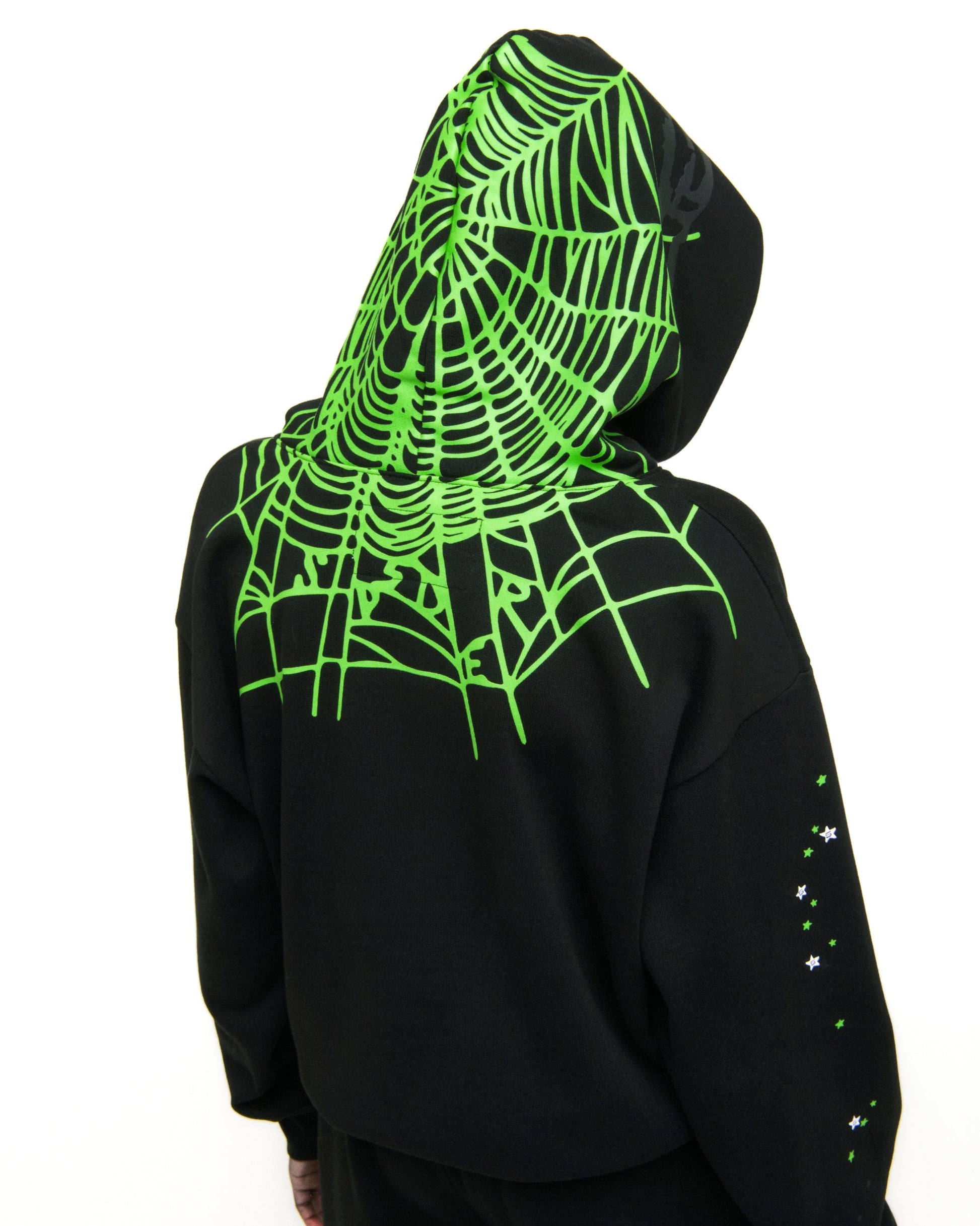 SP5DER Heavy Web Hoodie – Black - Detail View 18