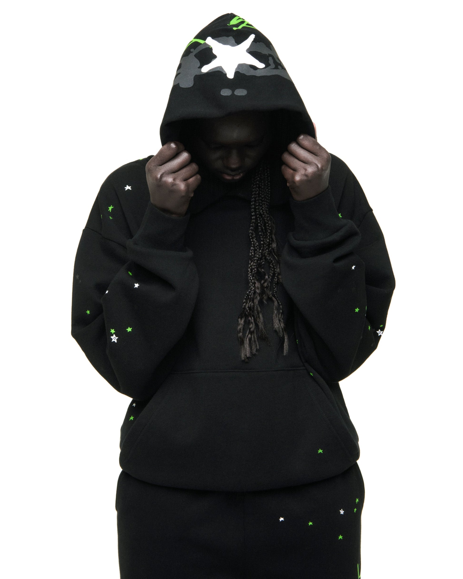 SP5DER Heavy Web Hoodie – Black - Detail View 16