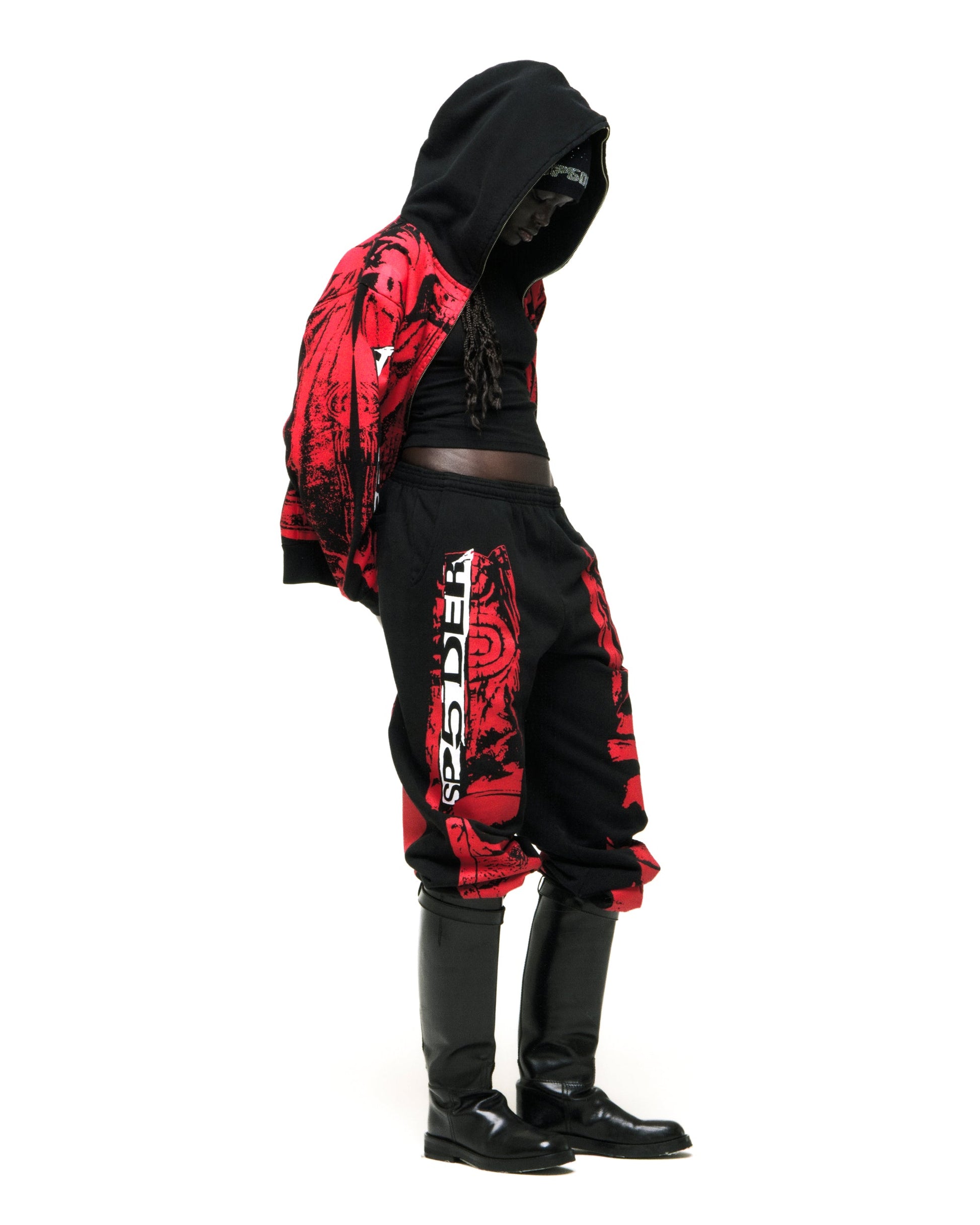 SP5DER JP5 Moto Full-Zip Hoodie – Black - Detail View 11