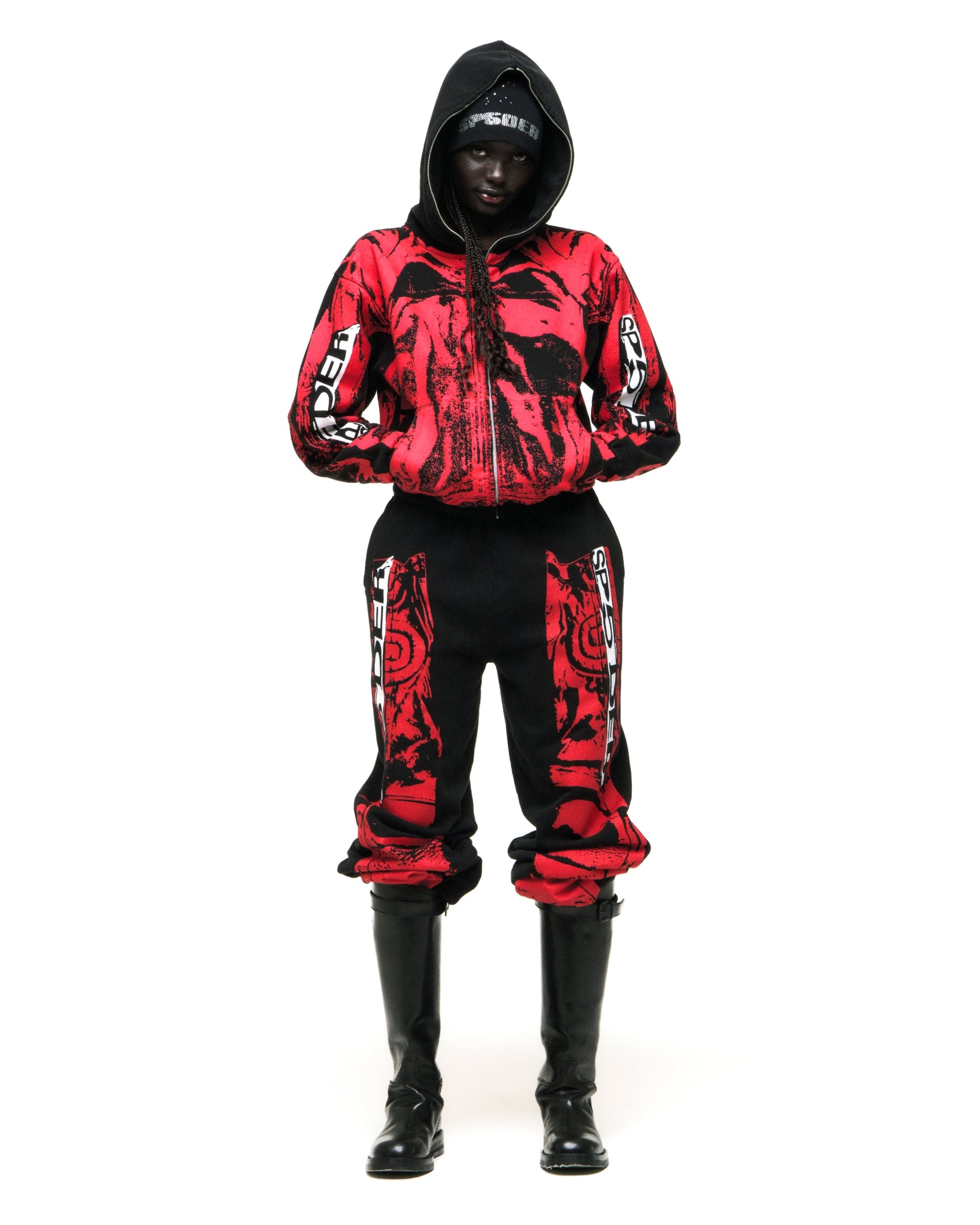 SP5DER JP5 Moto Full-Zip Hoodie – Black - Detail View 9