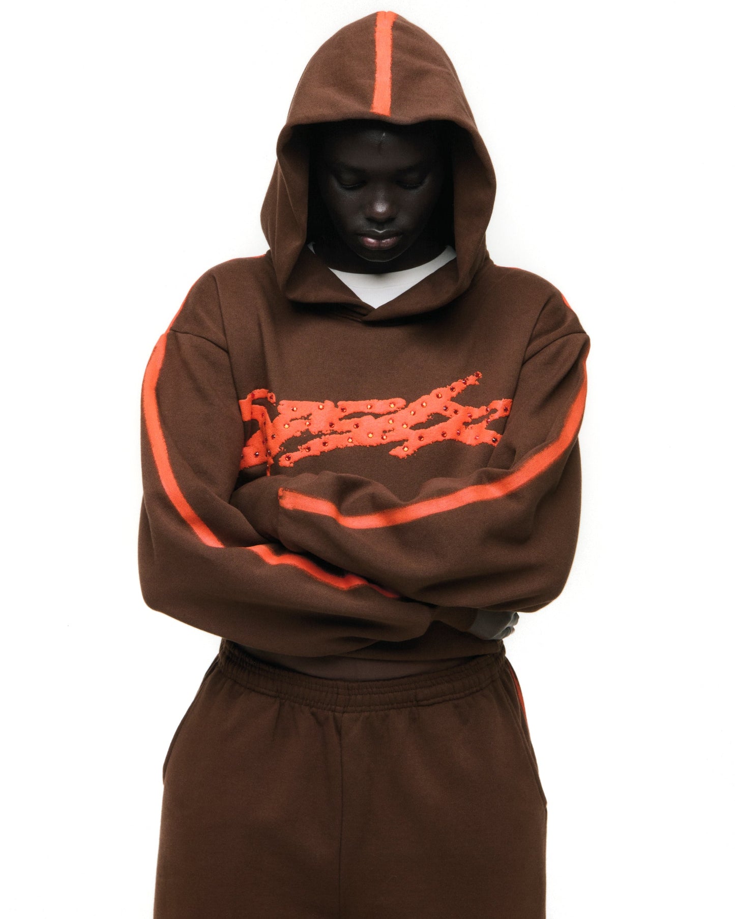 SP5DER Screaming Eagle Hoodie - Brown - Detail View 12