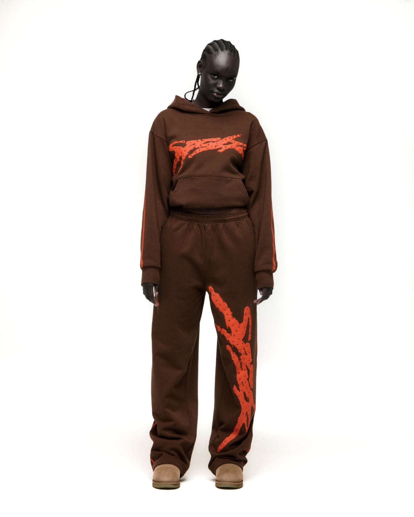 SP5DER Screaming Eagle Hoodie - Brown - Detail View 6
