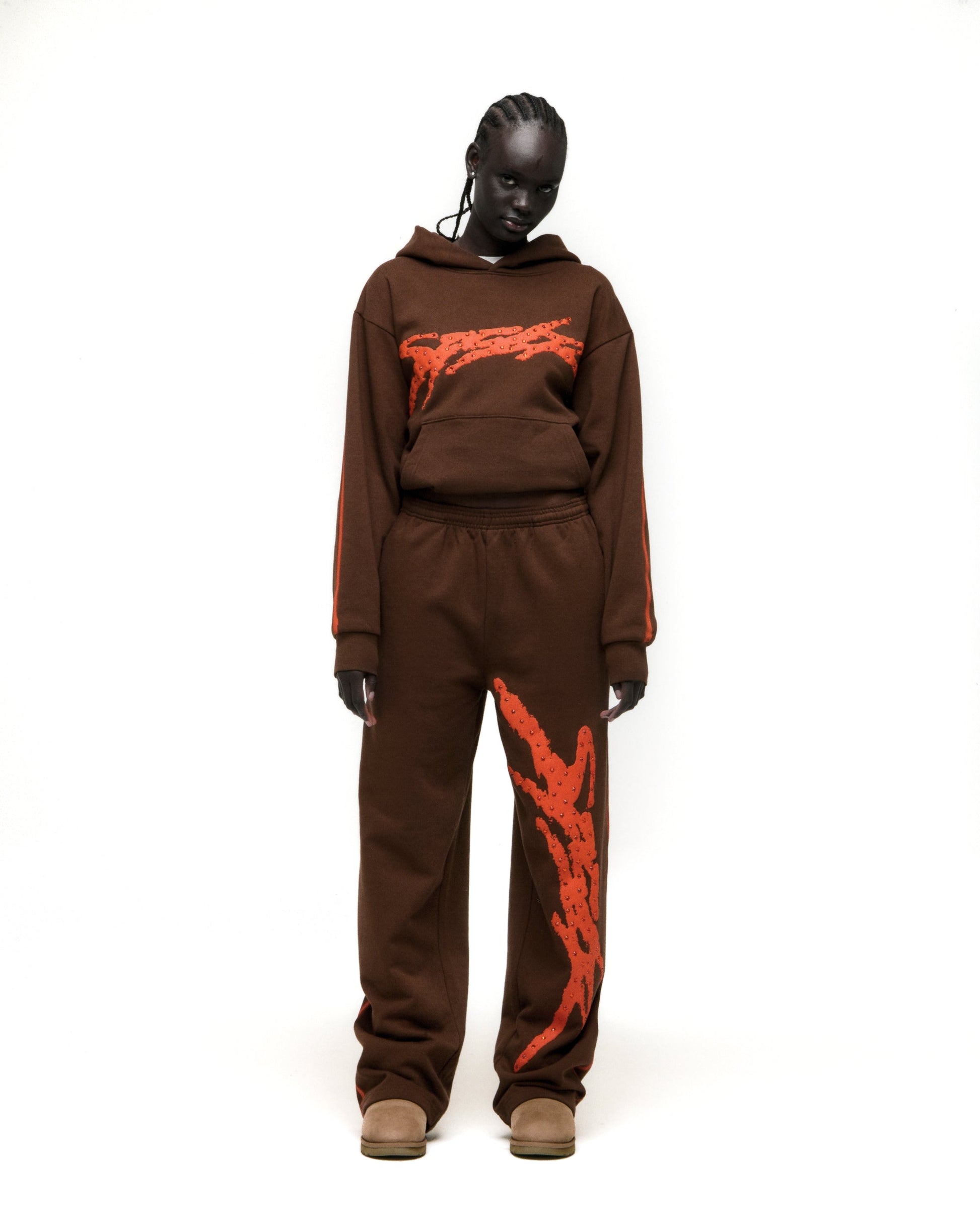 SP5DER Screaming Eagle Hoodie - Brown - Detail View 6