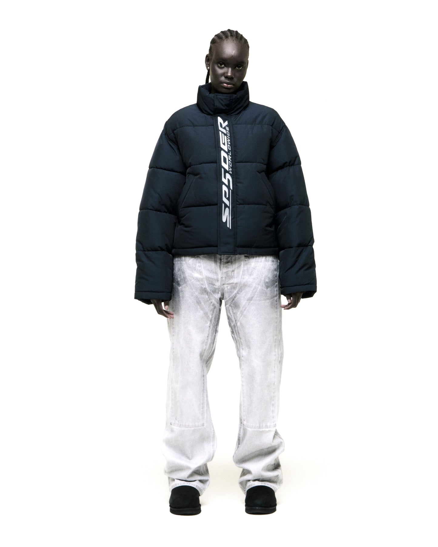 SP5DER Trackhawk Puffer Jacket in Black