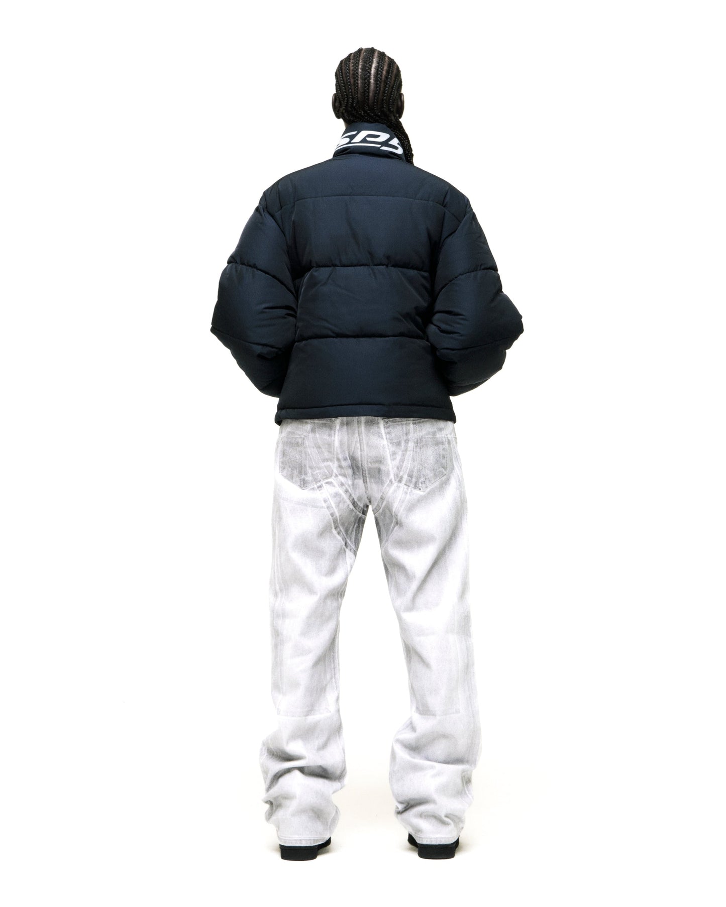 SP5DER Trackhawk Puffer Jacket in Black