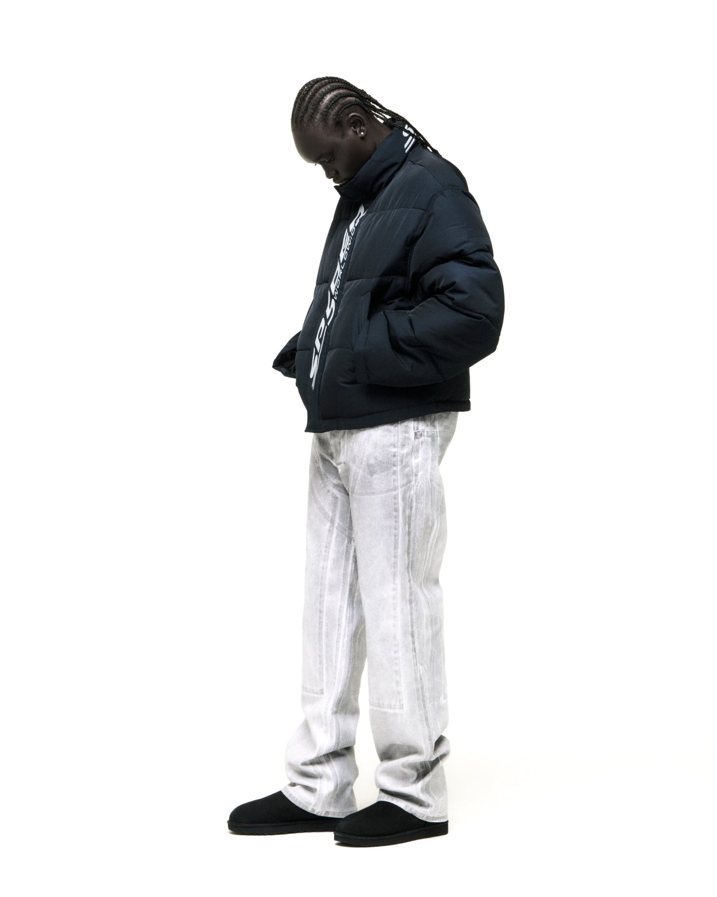 SP5DER Trackhawk Puffer Jacket in Black