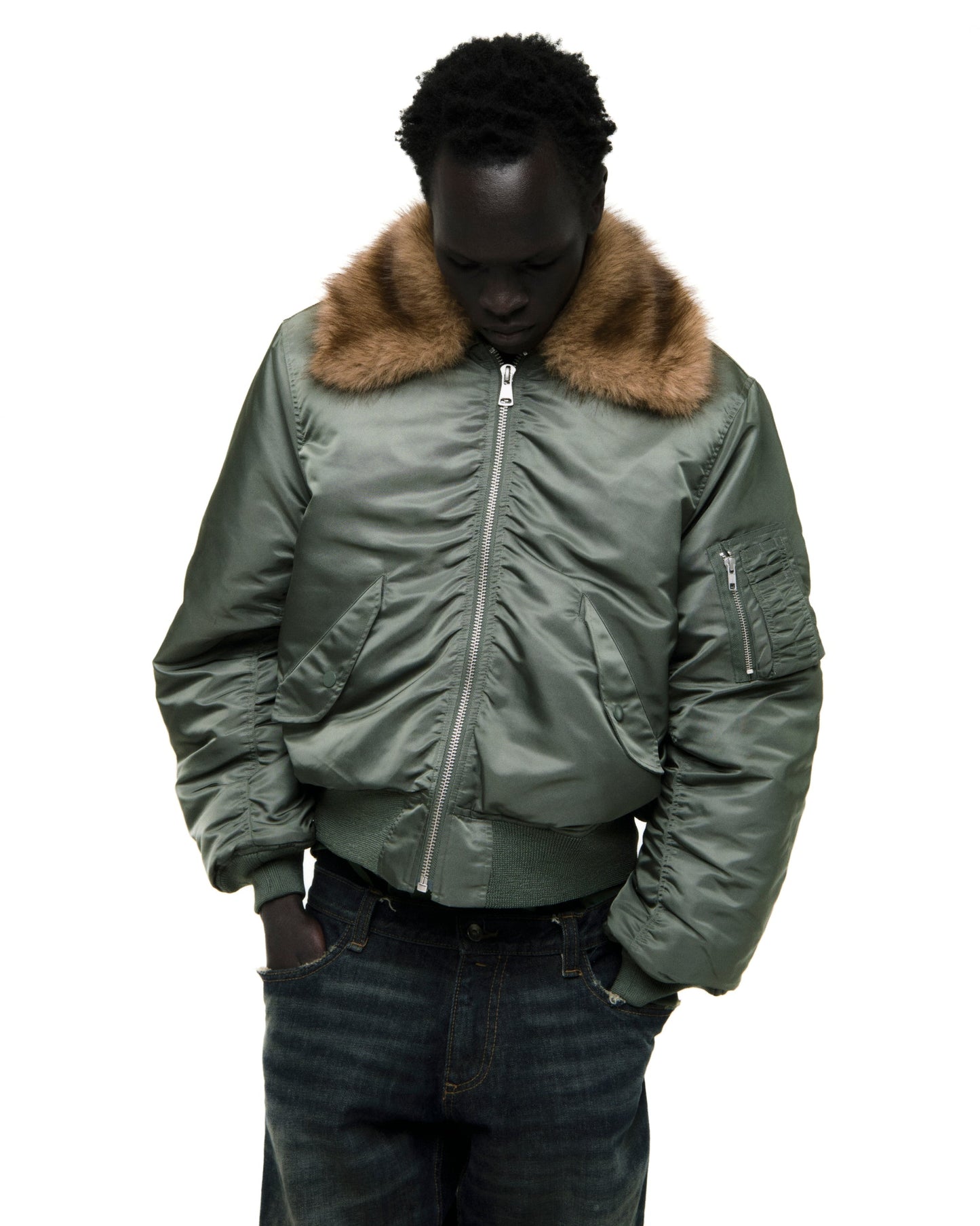 SP5DER Flight Jacket in Army Green