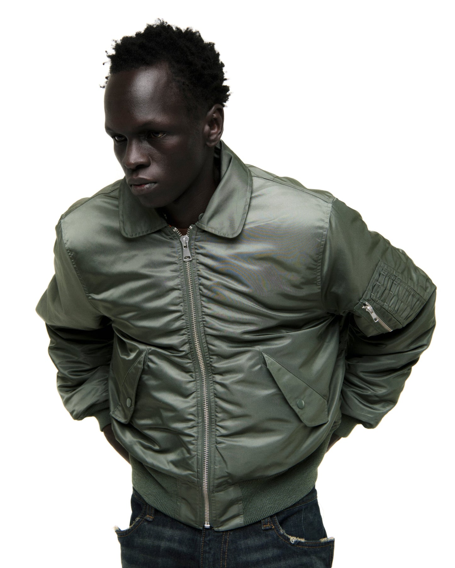 SP5DER Flight Jacket in Army Green