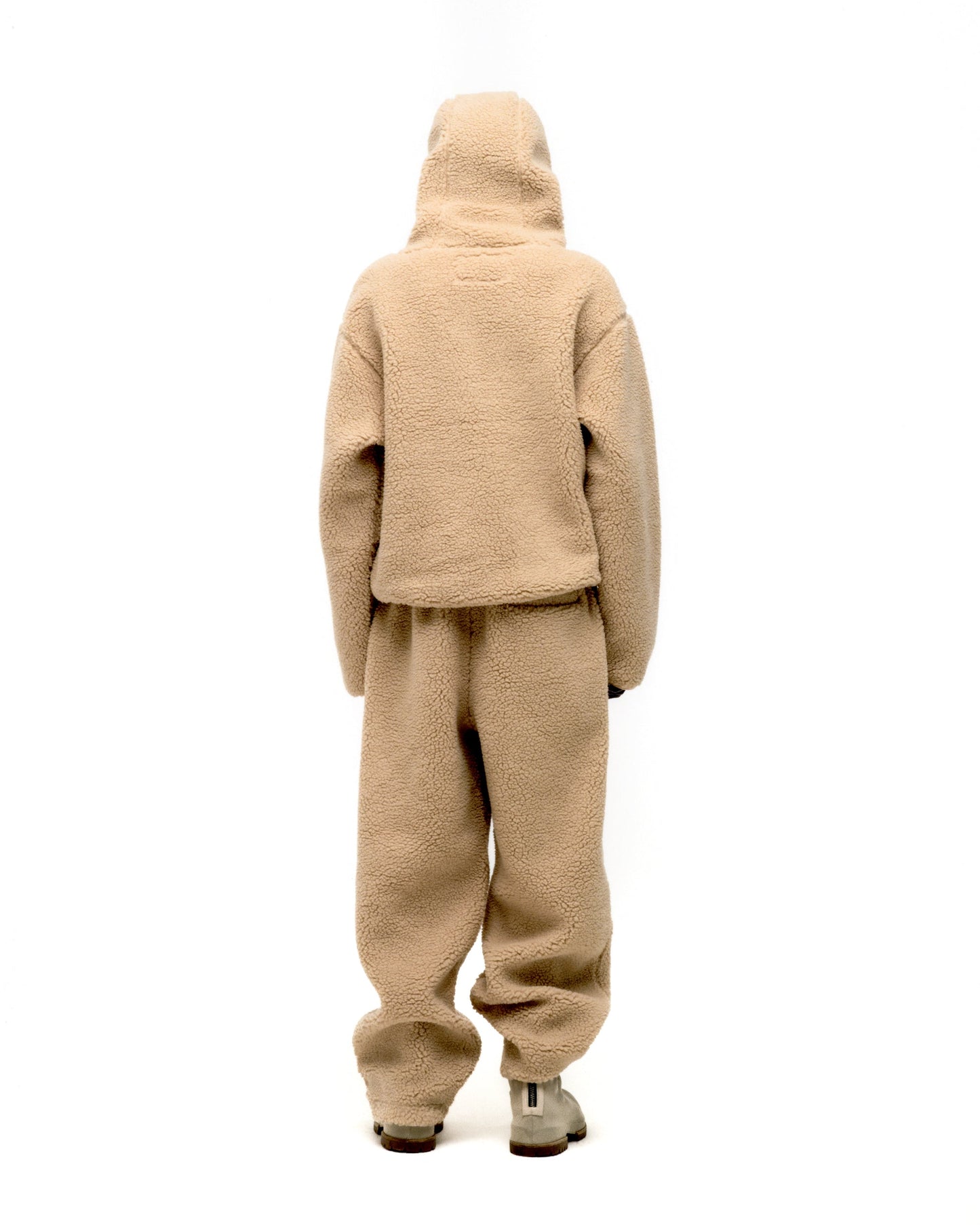 SP5DER Teddy Fleece Zip-Up in Tan