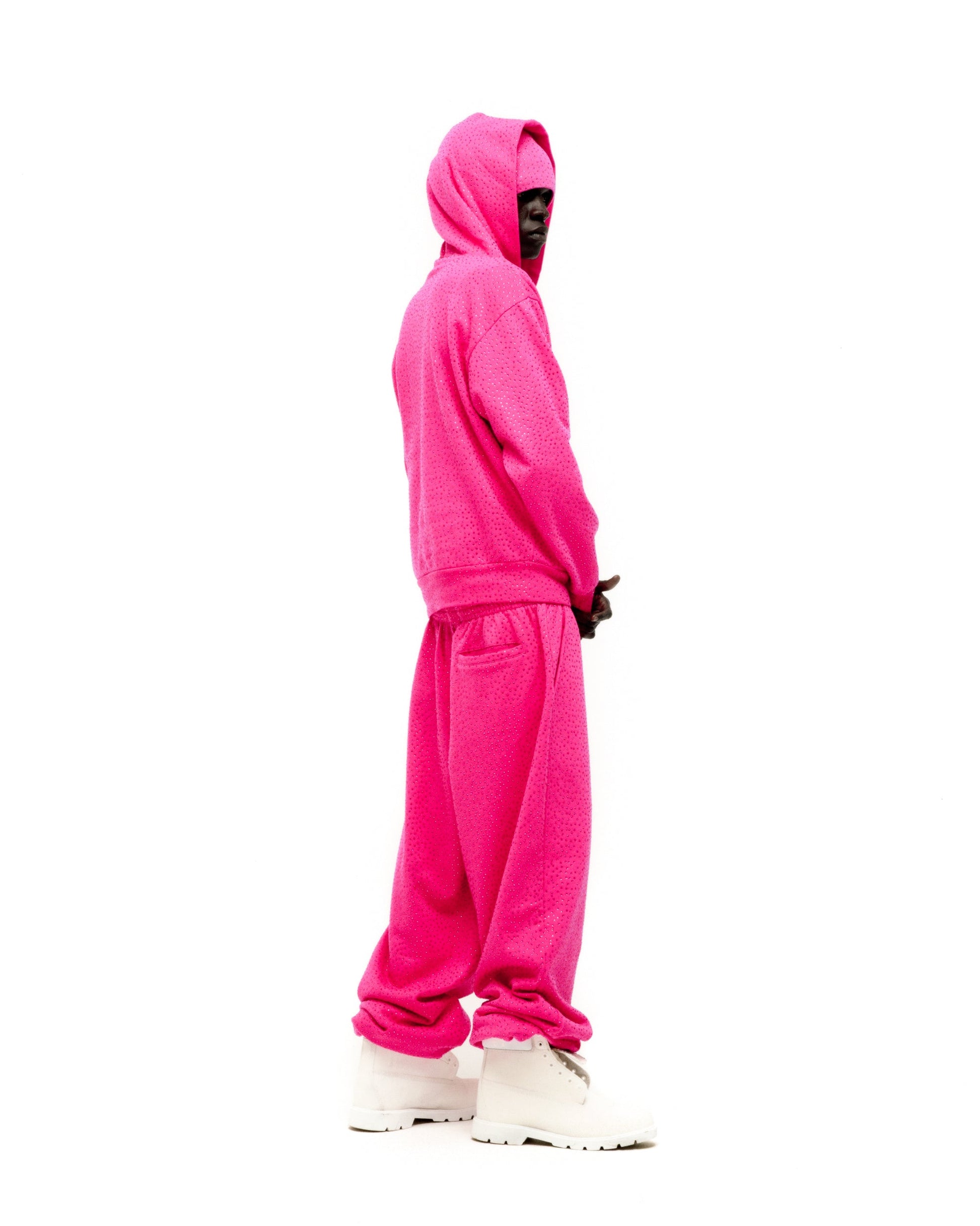 SP5DER VVS Rhinestone Hoodie - Pink - Detail View 9