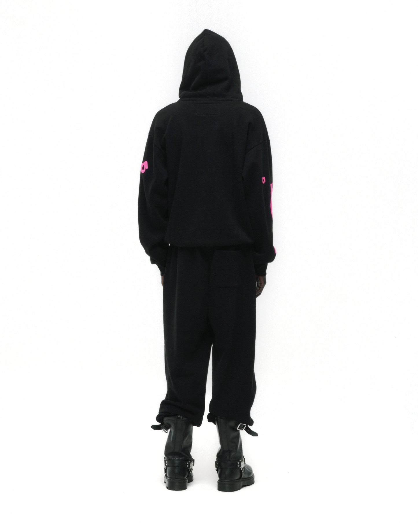 SP5DER Beluga Angel Number Hoodie – Black - Detail View 10