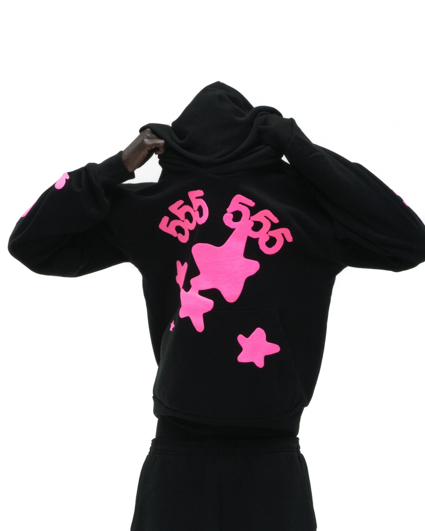 SP5DER Beluga Angel Number Hoodie – Black - Detail View 12