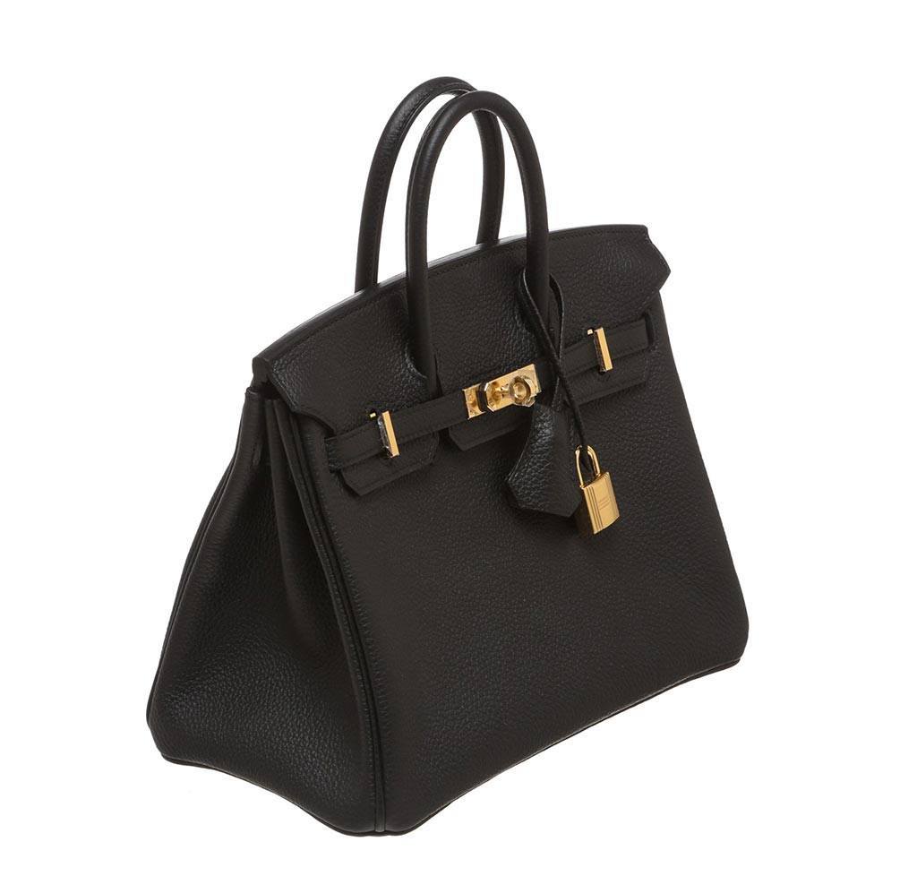 Hermes Birkin 25 Black Togo Leather Gold Hardware