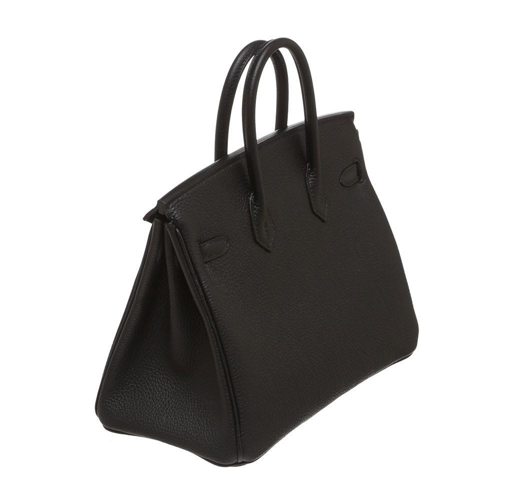 Hermes Birkin 25 Black Togo Leather Gold Hardware