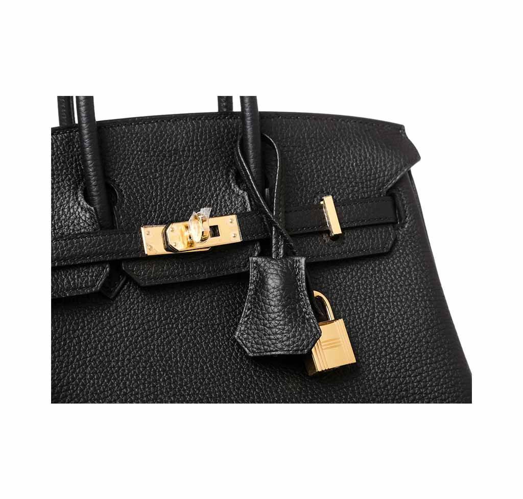 Hermes Birkin 25 Black Togo Leather Gold Hardware